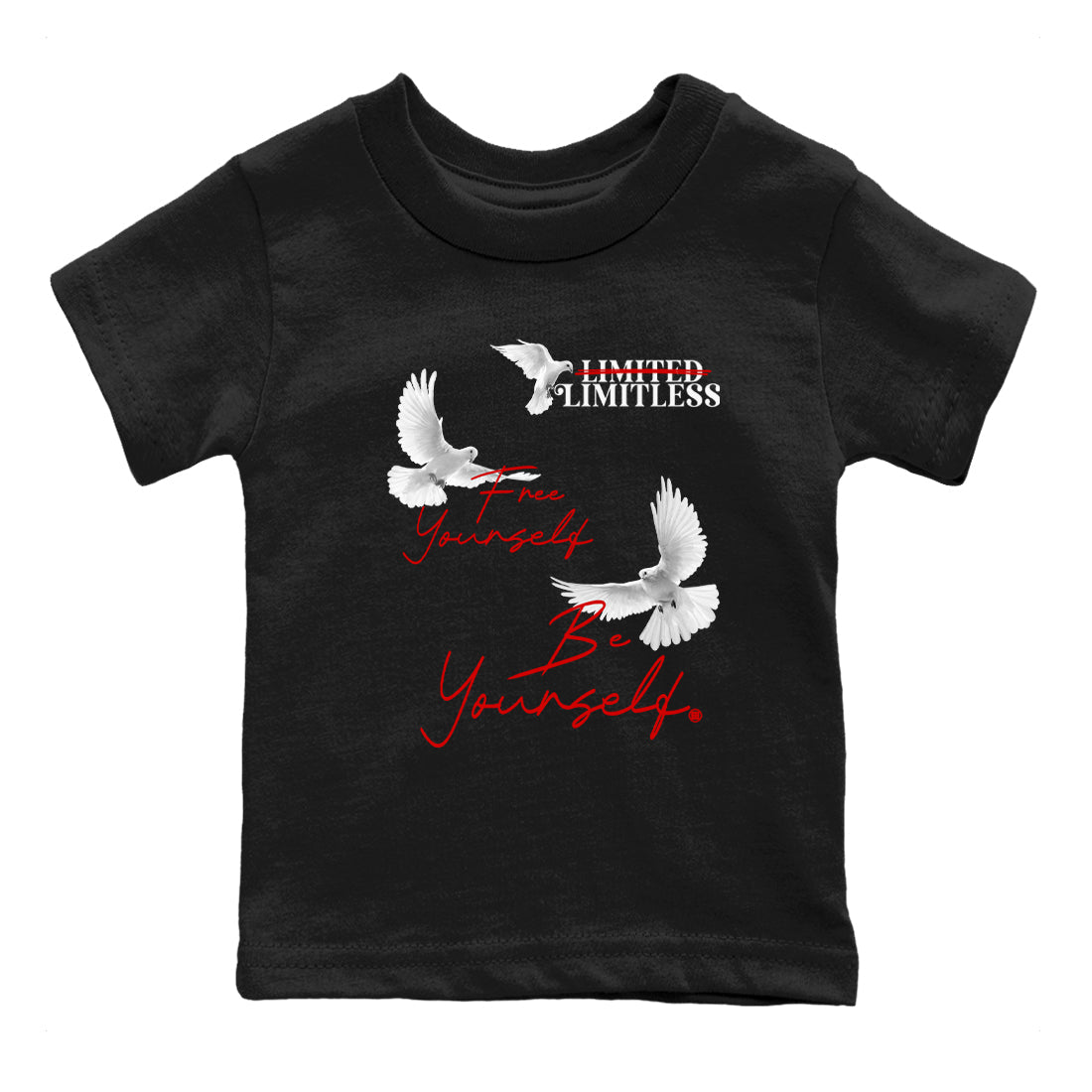 11s Bred Velvet shirts to match jordans Free Yourself Be Yourself sneaker match tees Air Jordan 11 Bred Velvet match shoes to clothes Drip Gear Zone Youth Baby Black 2 tee
