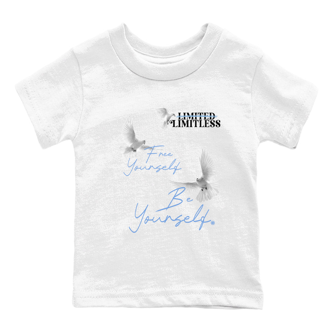 11s Legend Blue shirts to match jordans Free Yourself Be Yourself sneaker match tees Air Jordan 11 Legend Blue match shoes to clothes Drip Gear Zone Youth Baby White 2 tee