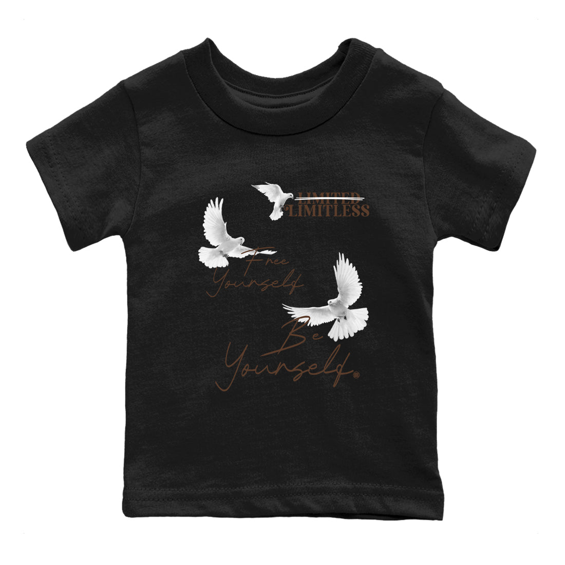 12s Baroque Brown shirts to match jordans Free Yourself Be Yourself sneaker match tees Air Jordan 12 Baroque Brown match shoes to clothes Drip Gear Zone Youth Baby Black 2 tee