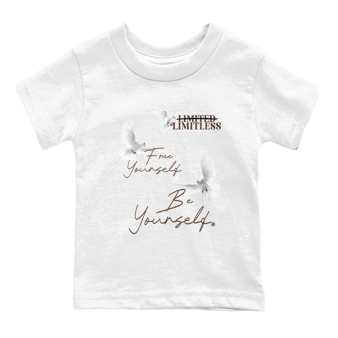 12s Baroque Brown shirts to match jordans Free Yourself Be Yourself sneaker match tees Air Jordan 12 Baroque Brown match shoes to clothes Drip Gear Zone Youth Baby White 2 tee