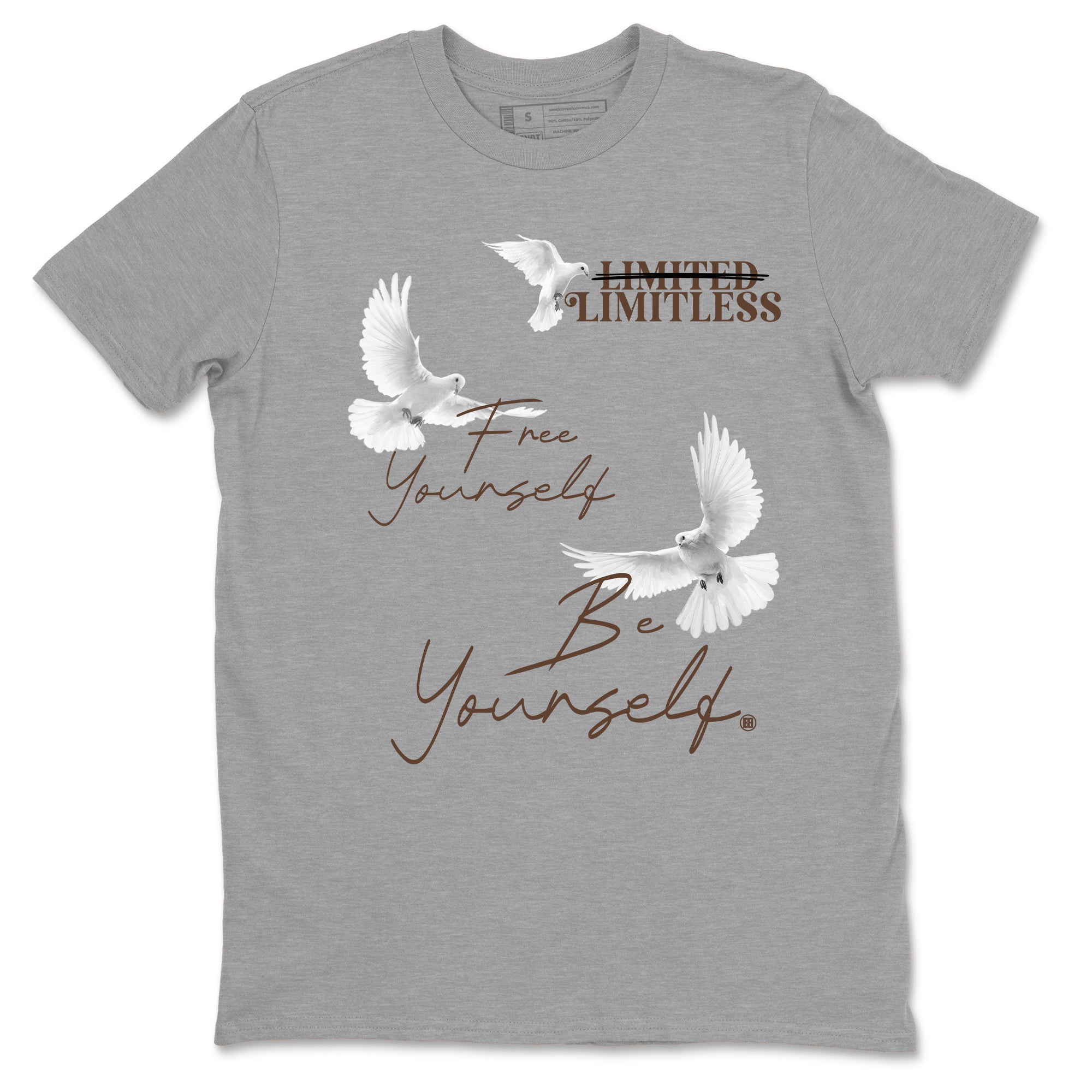 12s Baroque Brown shirts to match jordans Free Yourself Be Yourself sneaker match tees Air Jordan 12 Baroque Brown match shoes to clothes Drip Gear Zone unisex cotton Heather Grey 2 shirts