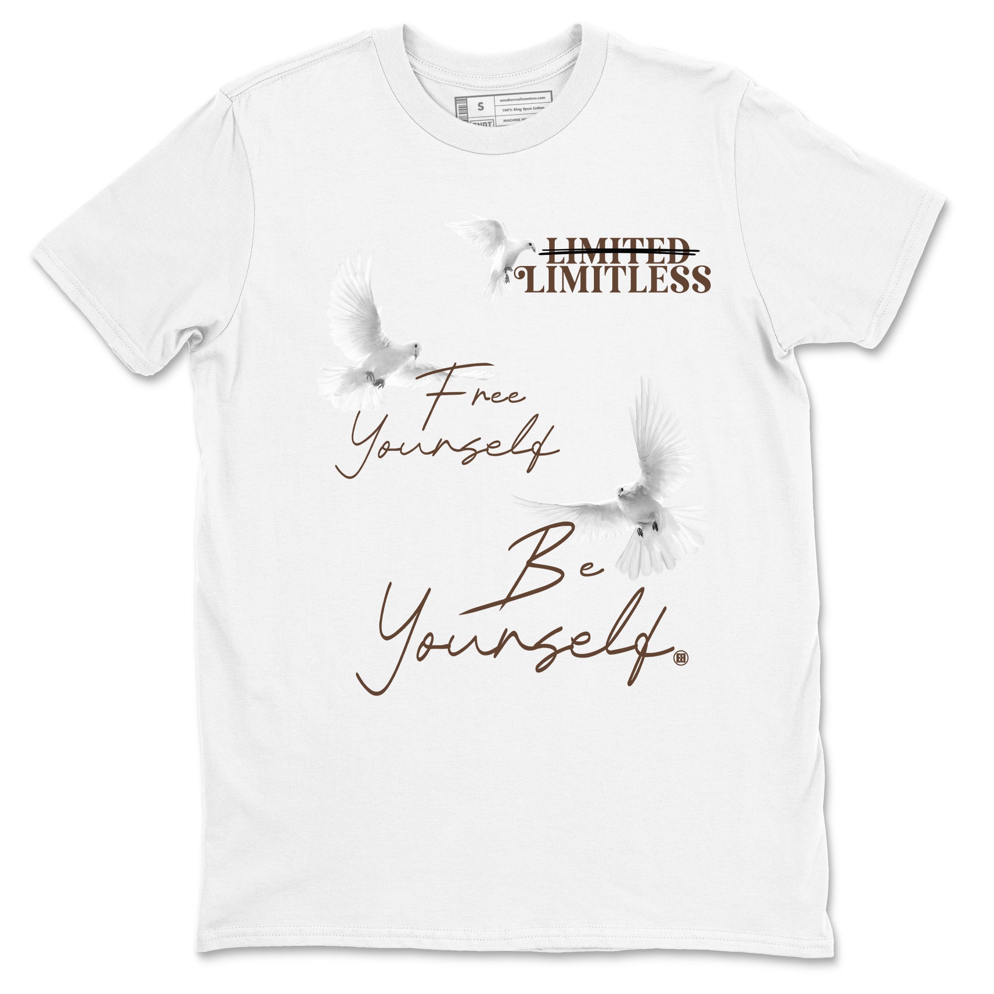 12s Baroque Brown shirts to match jordans Free Yourself Be Yourself sneaker match tees Air Jordan 12 Baroque Brown match shoes to clothes Drip Gear Zone unisex cotton White 2 shirts