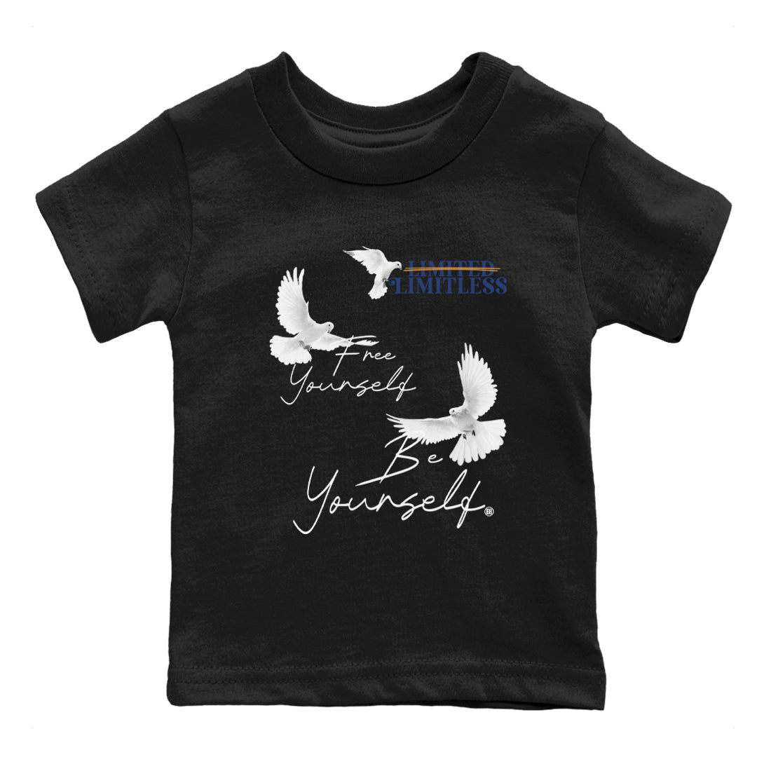 13s Midnight Navy shirts to match jordans Free Yourself Be Yourself sneaker match tees Air Jordan 13 Midnight Navy match shoes to clothes Drip Gear Zone Youth Baby Black 2 tee