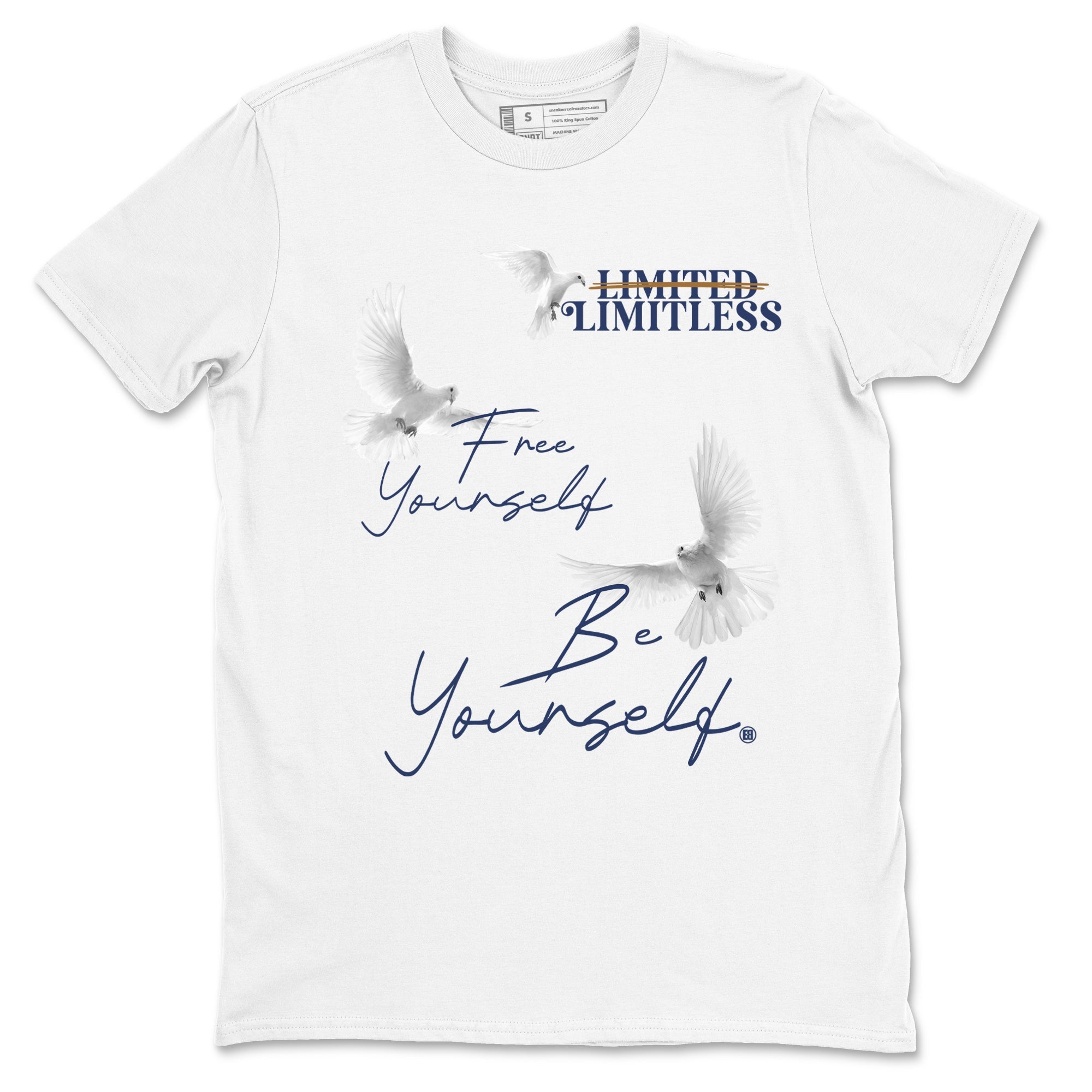 13s Midnight Navy shirts to match jordans Free Yourself Be Yourself sneaker match tees Air Jordan 13 Midnight Navy match shoes to clothes Drip Gear Zone unisex cotton White 2 shirts