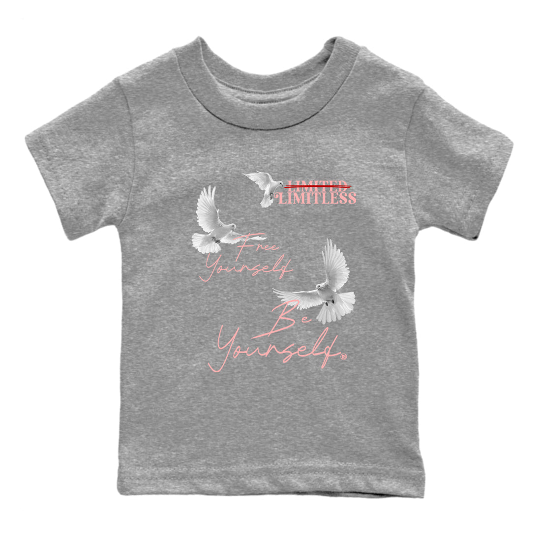3s Valentines Day shirts to match jordans Free Yourself Be Yourself sneaker match tees Air Jordan 3 Valentines Day match shoes to clothes Drip Gear Zone Youth Baby Heather Grey 2 tee
