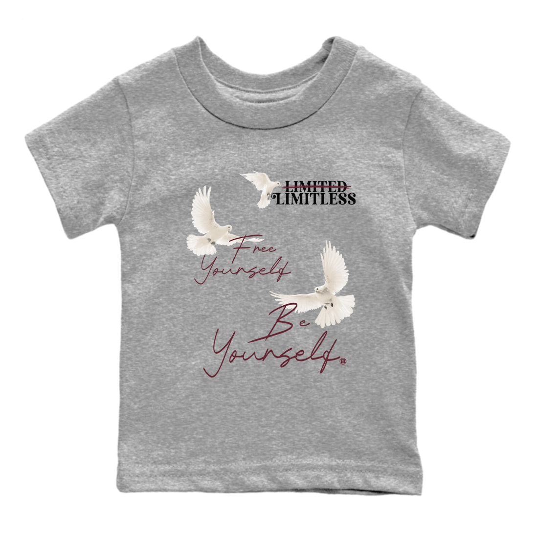 4s A Ma Maniere x "While You Were Sleeping" shirts to match jordans Free Yourself Be Yourself sneaker match tees Air Jordan 4 A Ma Maniere x W.Y.W.S match shoes to clothes Drip Gear Zone Youth Baby Heather Grey 2 tee