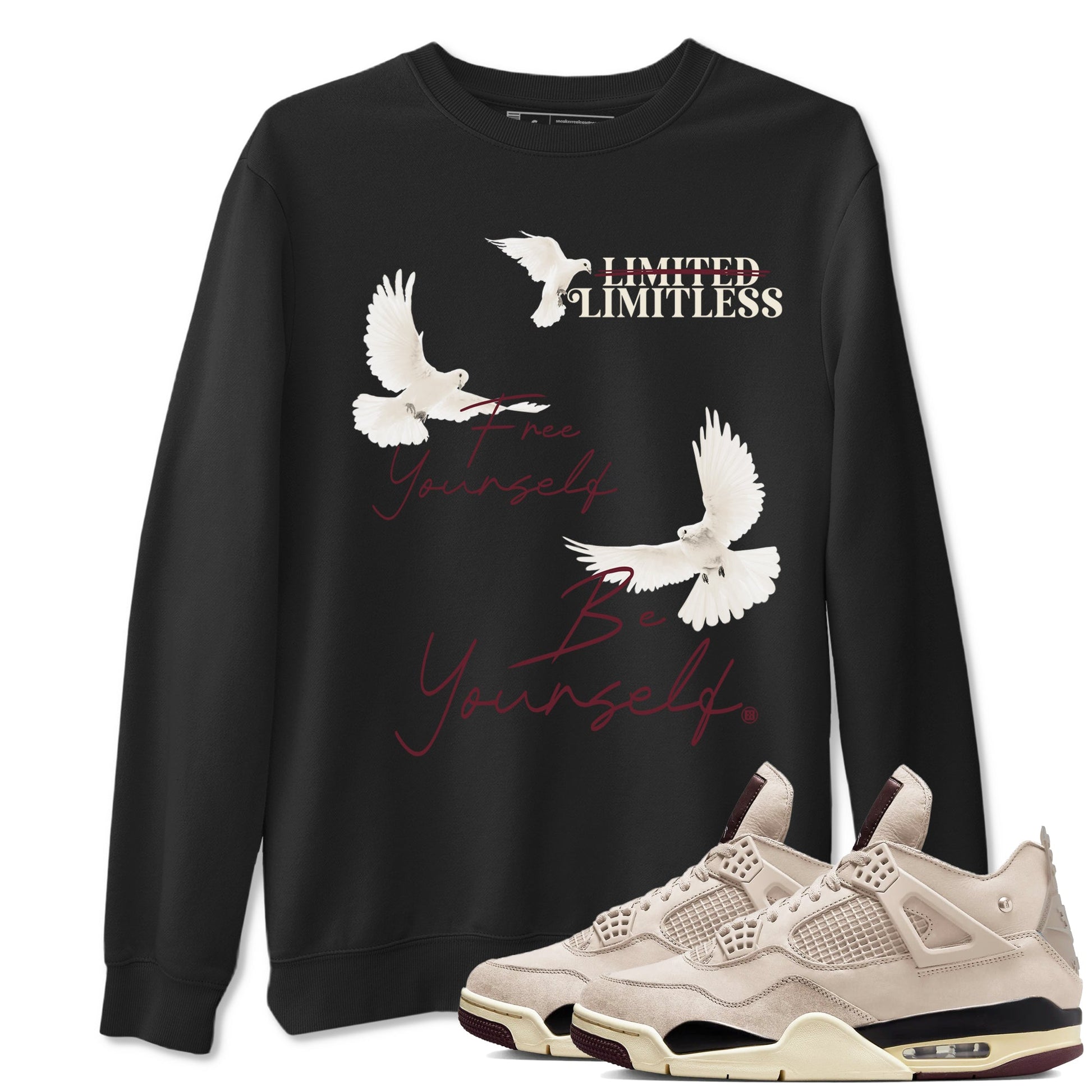 4s A Ma Maniere x "While You Were Sleeping" shirts to match jordans Free Yourself Be Yourself sneaker match tees Air Jordan 4 A Ma Maniere x W.Y.W.S match shoes to clothes Drip Gear Zone unisex cotton Black 1 shirts