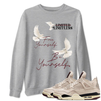 4s A Ma Maniere x "While You Were Sleeping" shirts to match jordans Free Yourself Be Yourself sneaker match tees Air Jordan 4 A Ma Maniere x W.Y.W.S match shoes to clothes Drip Gear Zone unisex cotton Heather Grey 1 shirts