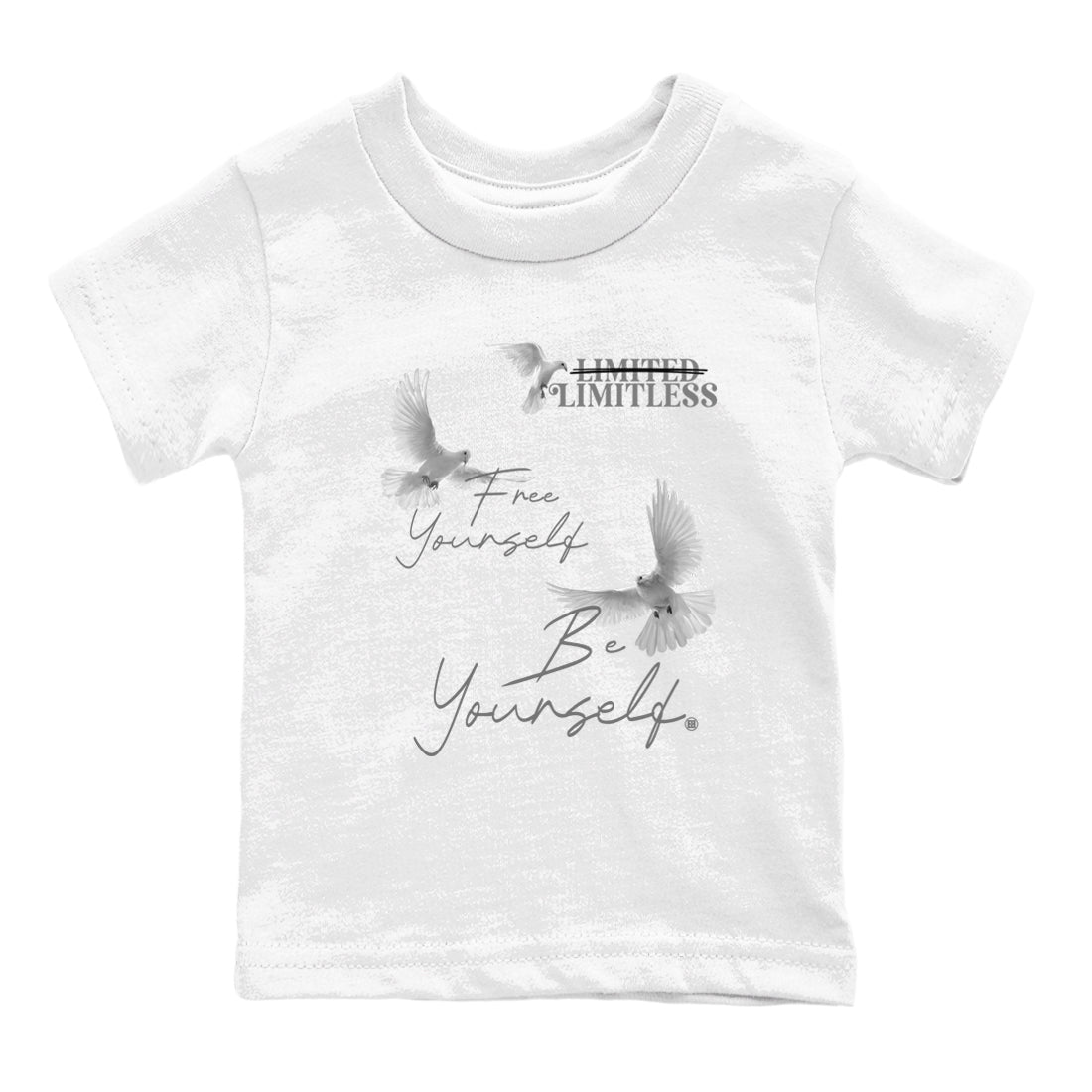 4s Wet Cement shirts to match jordans Free Yourself Be Yourself sneaker match tees Air Jordan 4 Wet Cement match shoes to clothes Drip Gear Zone Youth Baby White 2 tee
