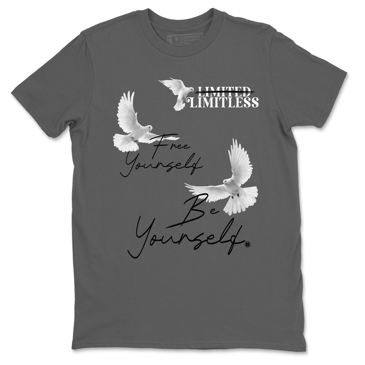 4s Wet Cement shirts to match jordans Free Yourself Be Yourself sneaker match tees Air Jordan 4 Wet Cement match shoes to clothes Drip Gear Zone unisex cotton Cool Grey 2 shirts