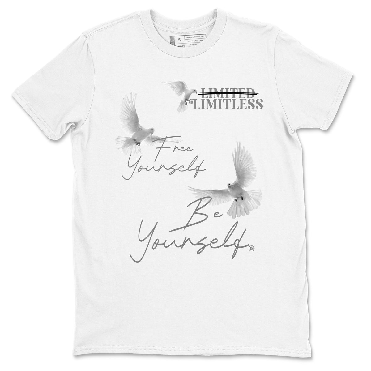 4s Wet Cement shirts to match jordans Free Yourself Be Yourself sneaker match tees Air Jordan 4 Wet Cement match shoes to clothes Drip Gear Zone unisex cotton White 2 shirts
