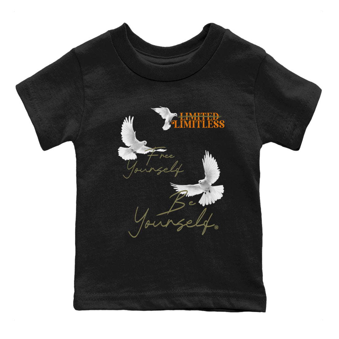 5s Olive shirts to match jordans Free Yourself Be Yourself sneaker match tees Air Jordan 5 Olive match shoes to clothes Drip Gear Zone Youth Baby Black 2 tee