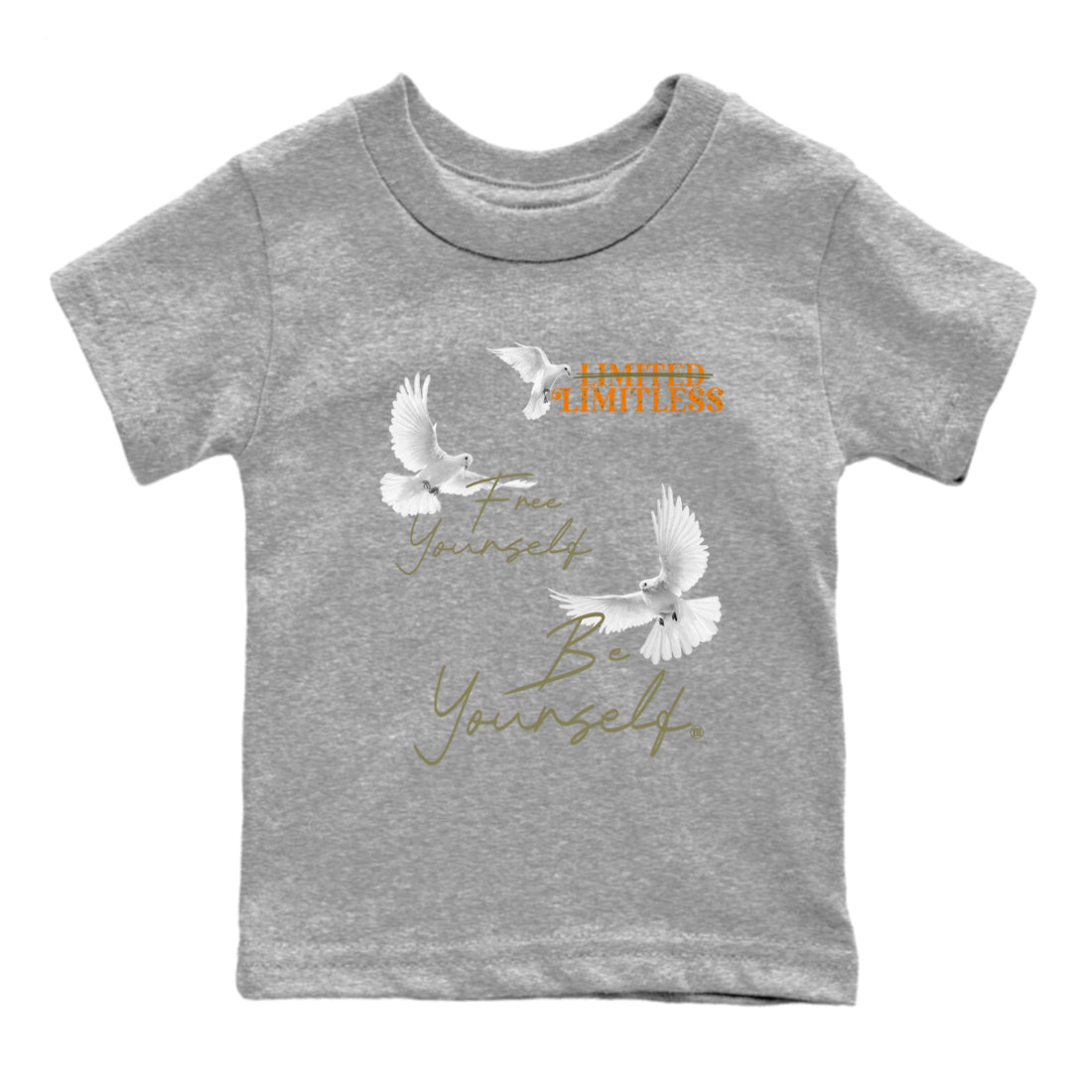 5s Olive shirts to match jordans Free Yourself Be Yourself sneaker match tees Air Jordan 5 Olive match shoes to clothes Drip Gear Zone Youth Baby Heather Grey 2 tee