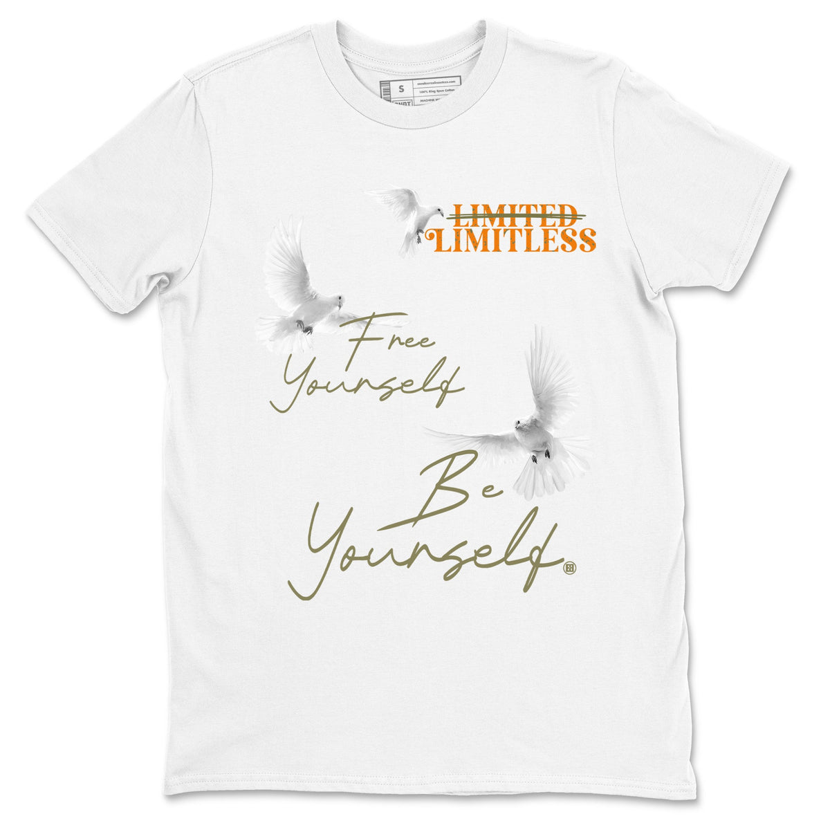 5s Olive shirts to match jordans Free Yourself Be Yourself sneaker match tees Air Jordan 5 Olive match shoes to clothes Drip Gear Zone unisex cotton White 2 shirts