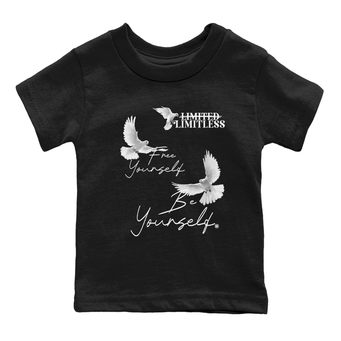 5s White Black shirts to match jordans Free Yourself Be Yourself sneaker match tees Air Jordan 5 White Black match shoes to clothes Drip Gear Zone Youth Baby Black 2 tee