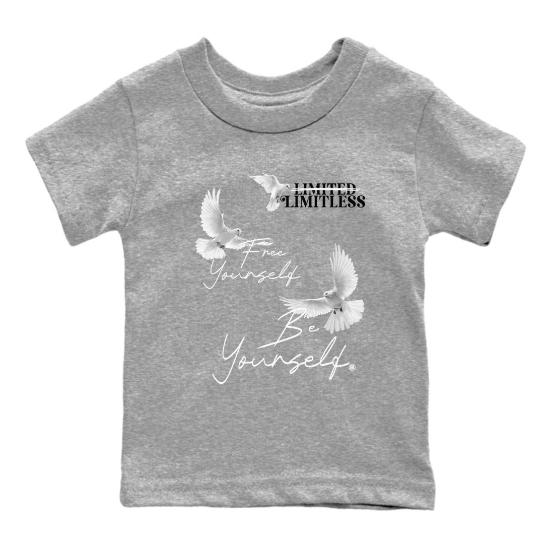 5s White Black shirts to match jordans Free Yourself Be Yourself sneaker match tees Air Jordan 5 White Black match shoes to clothes Drip Gear Zone Youth Baby Heather Grey 2 tee