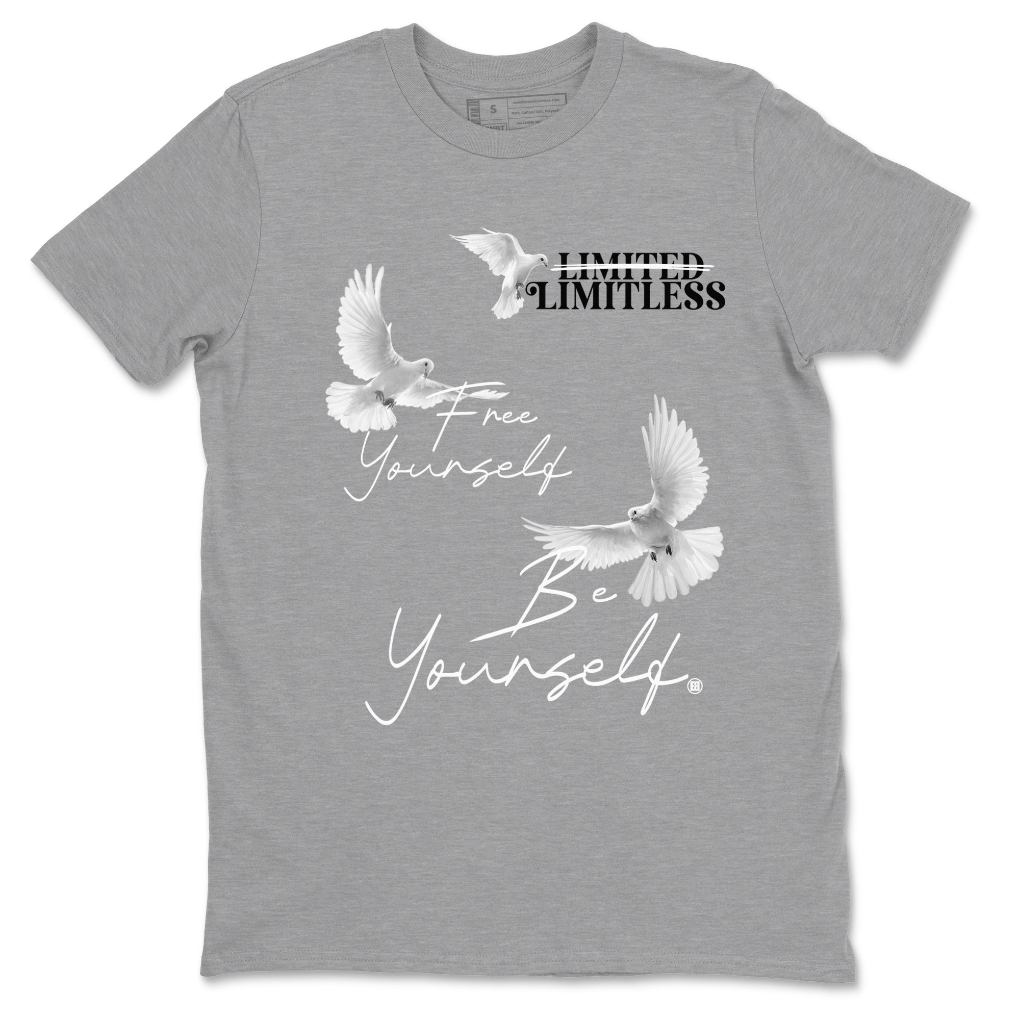 5s White Black shirts to match jordans Free Yourself Be Yourself sneaker match tees Air Jordan 5 White Black match shoes to clothes Drip Gear Zone unisex cotton Heather Grey 2 shirts