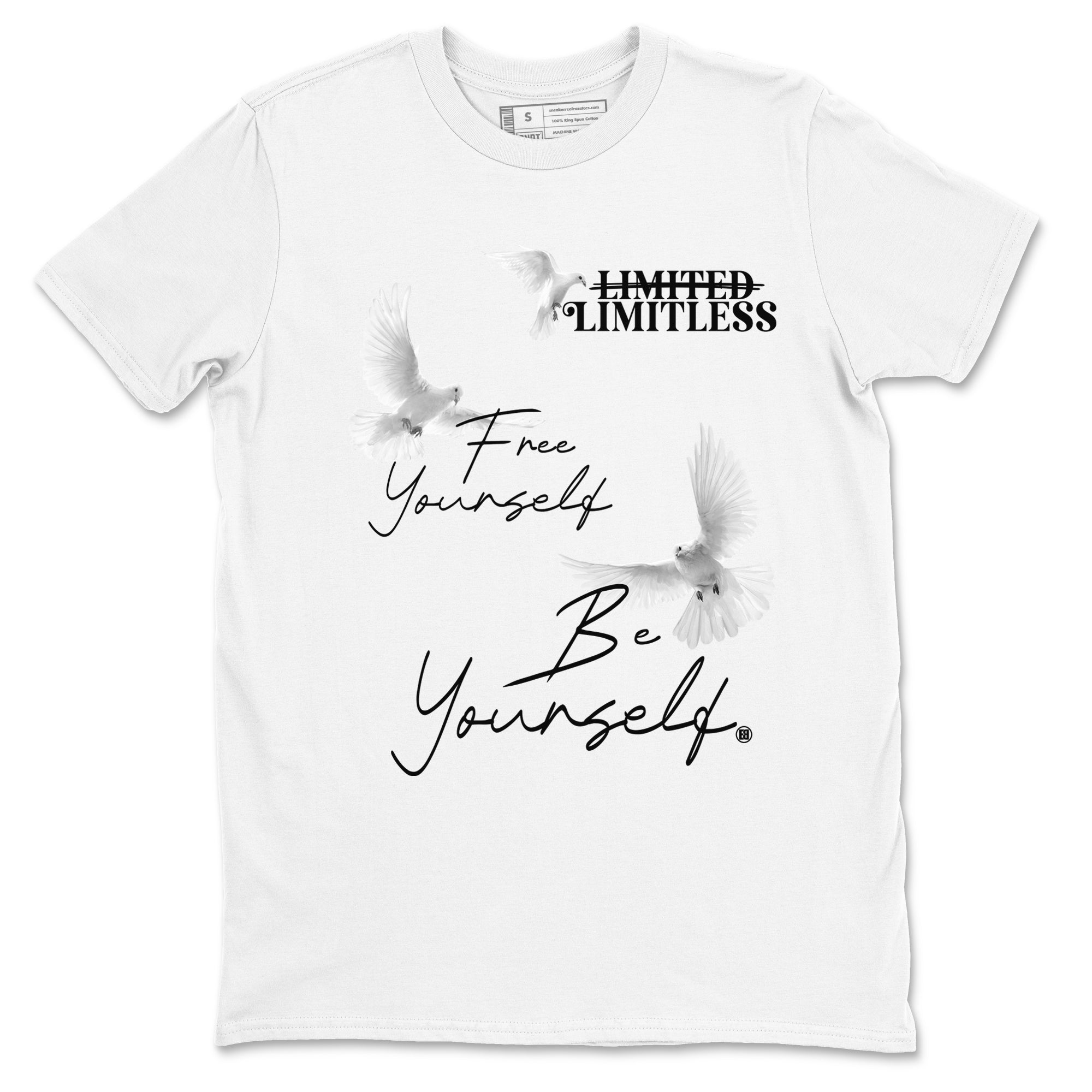 5s White Black shirts to match jordans Free Yourself Be Yourself sneaker match tees Air Jordan 5 White Black match shoes to clothes Drip Gear Zone unisex cotton White 2 shirts