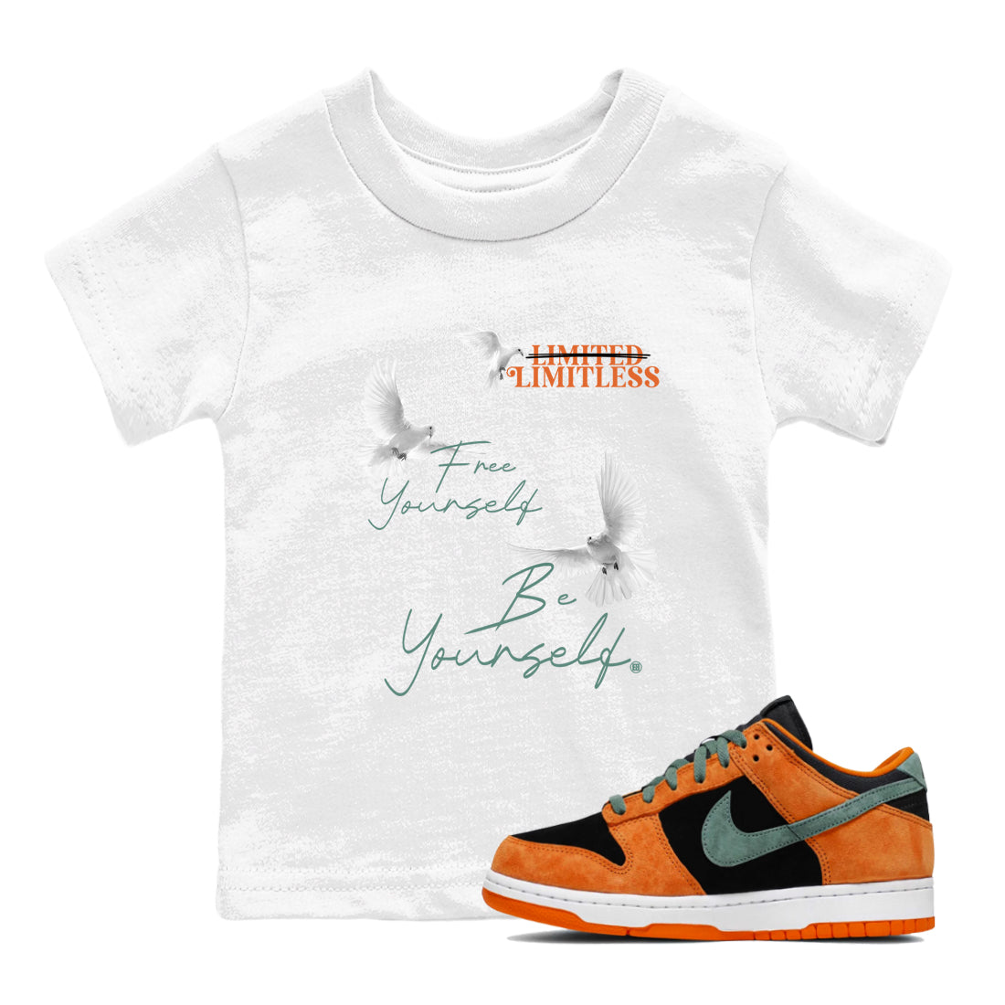 Dunk Low Ceramic shirts to match jordans Free Yourself Be Yourself sneaker match tees Dunk Ceramic match shoes to clothes Drip Gear Zone Youth Baby White 1 tee