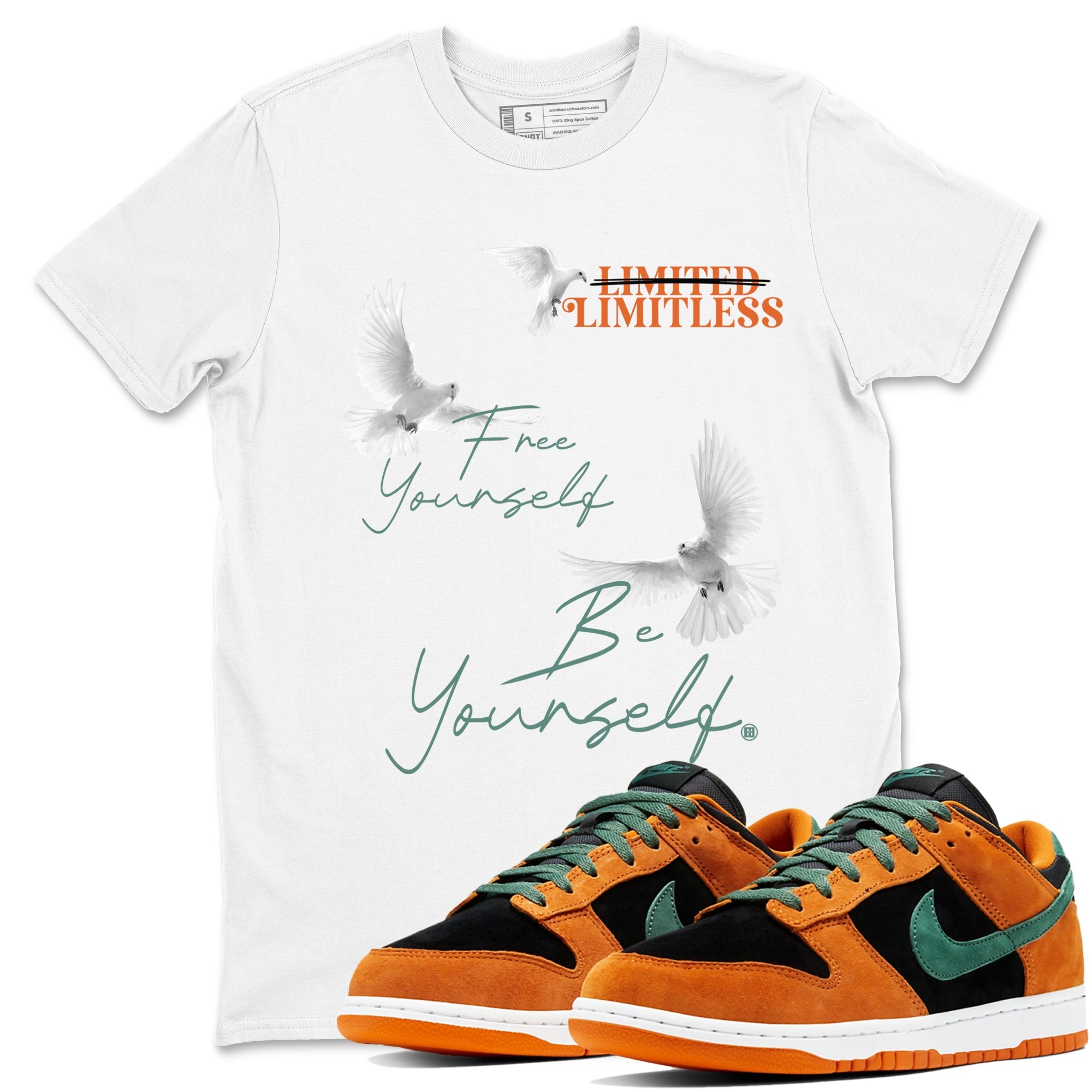 Dunk Low Ceramic shirts to match jordans Free Yourself Be Yourself sneaker match tees Dunk Ceramic match shoes to clothes Drip Gear Zone unisex cotton White 1 shirts