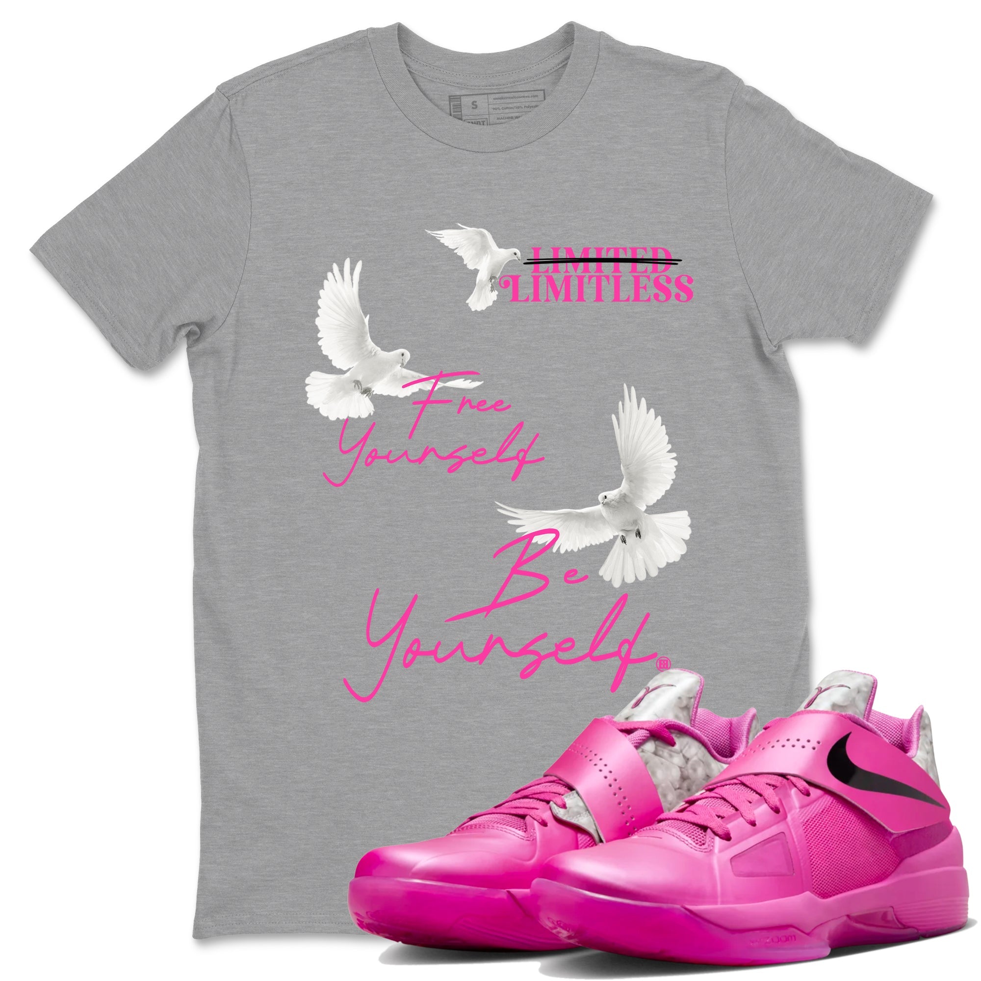 Nike KD 4 Retro Aunt Pearl shirts to match jordans Free Yourself Be yourself sneaker match tees Nike KD 4 Aunt Pearl match shoes to clothes Drip Gear Zone unisex cotton Heather Grey 1 shirts