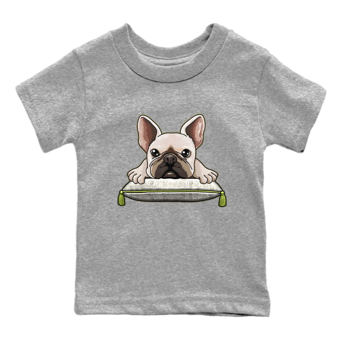 Jordan 1 Low X Travis Scott Golf Olive shirt to match jordans French Bulldog sneaker release tees Air Jordan 1 Travis Scott Golf Olive Drip Gear Zone Baby Toddler Heather Grey 2 T-Shirt