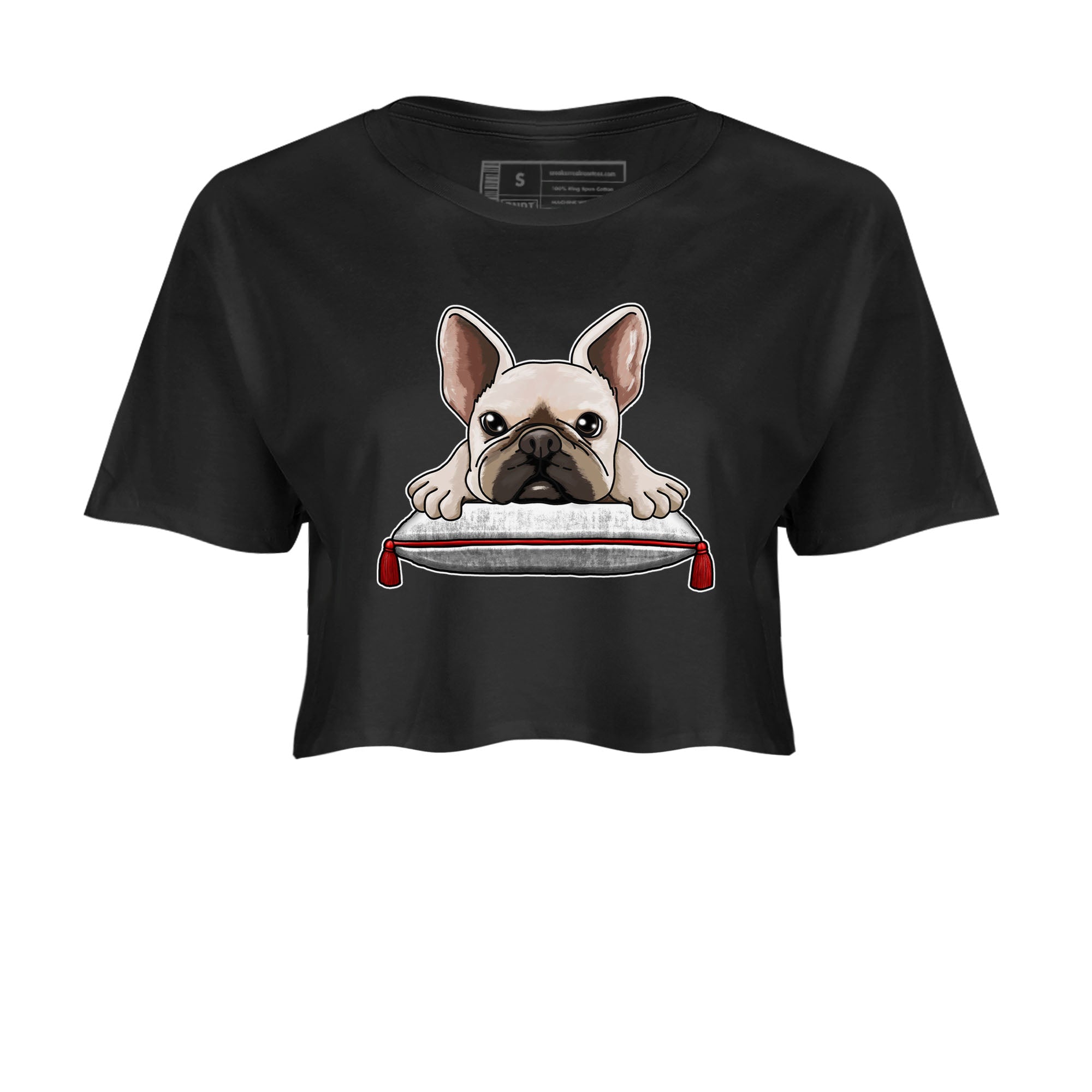 1s Low University Red shirt to match jordans French Bulldog sneaker tees Air Jordan 1 University Red Drip Gear Zone Sneaker Matching Clothing Brand Black 2 Crop T-Shirt