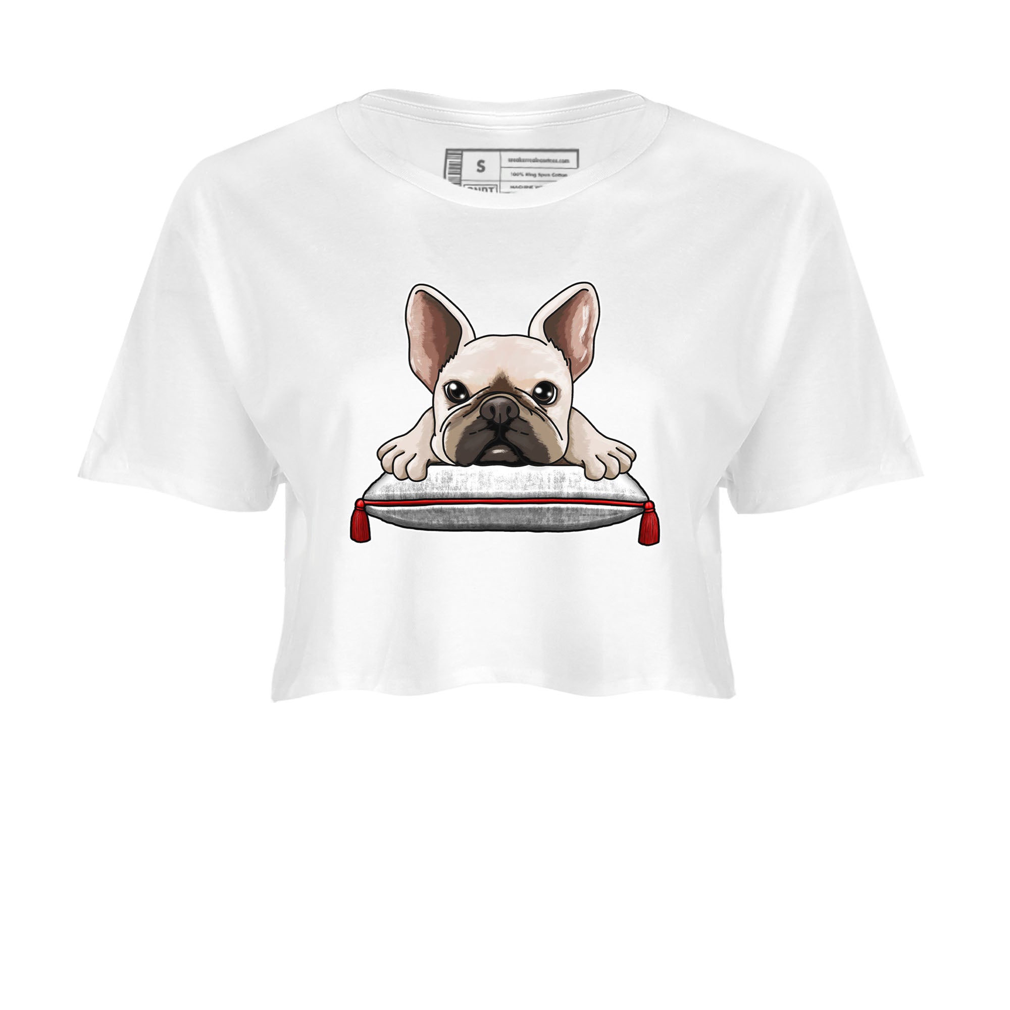 1s Low University Red shirt to match jordans French Bulldog sneaker tees Air Jordan 1 University Red Drip Gear Zone Sneaker Matching Clothing Brand White 2 Crop T-Shirt