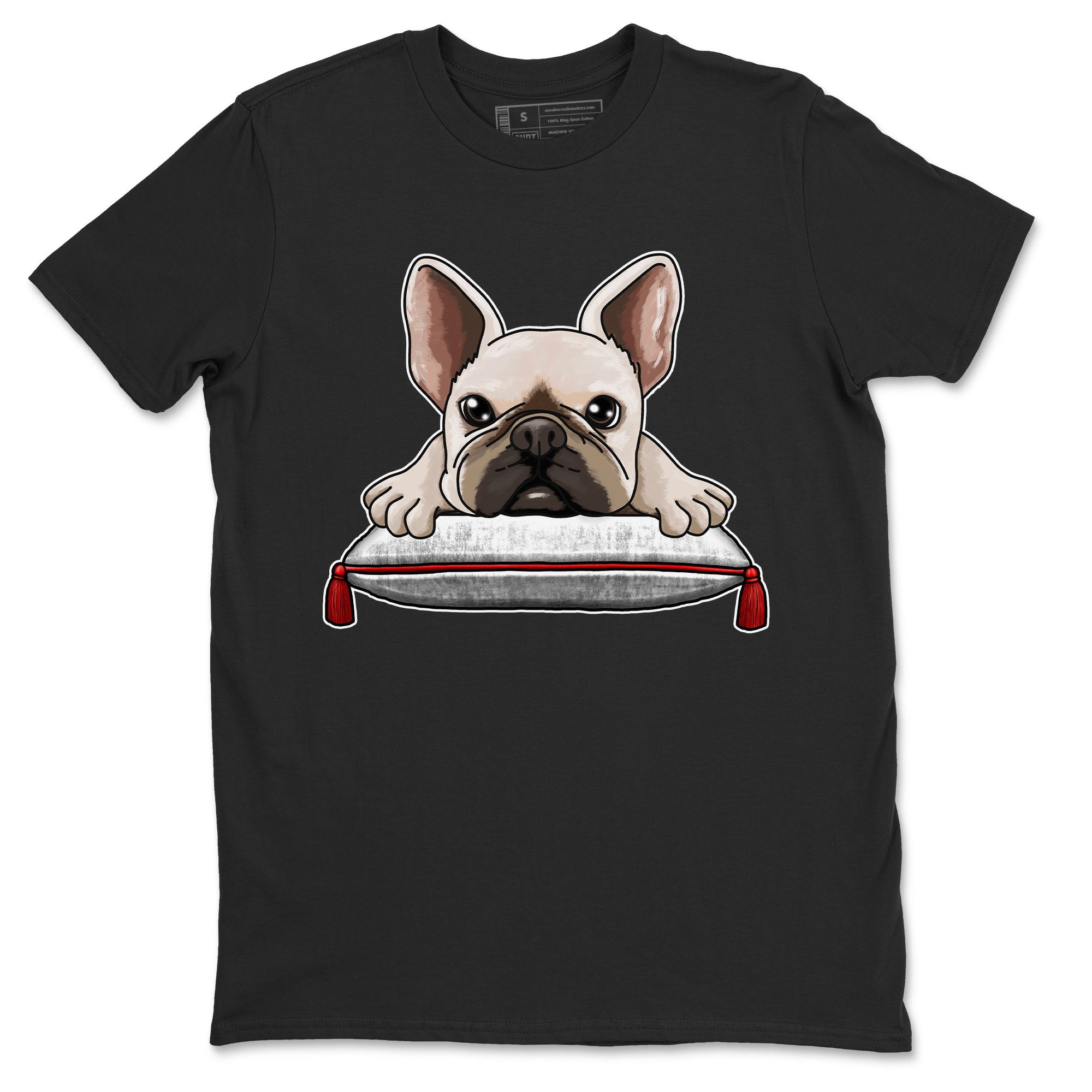 1s Low University Red shirt to match jordans French Bulldog sneaker tees Air Jordan 1 University Red Drip Gear Zone Sneaker Matching Clothing Brand Unisex Sneaker Tee Black 2 T-Shirt