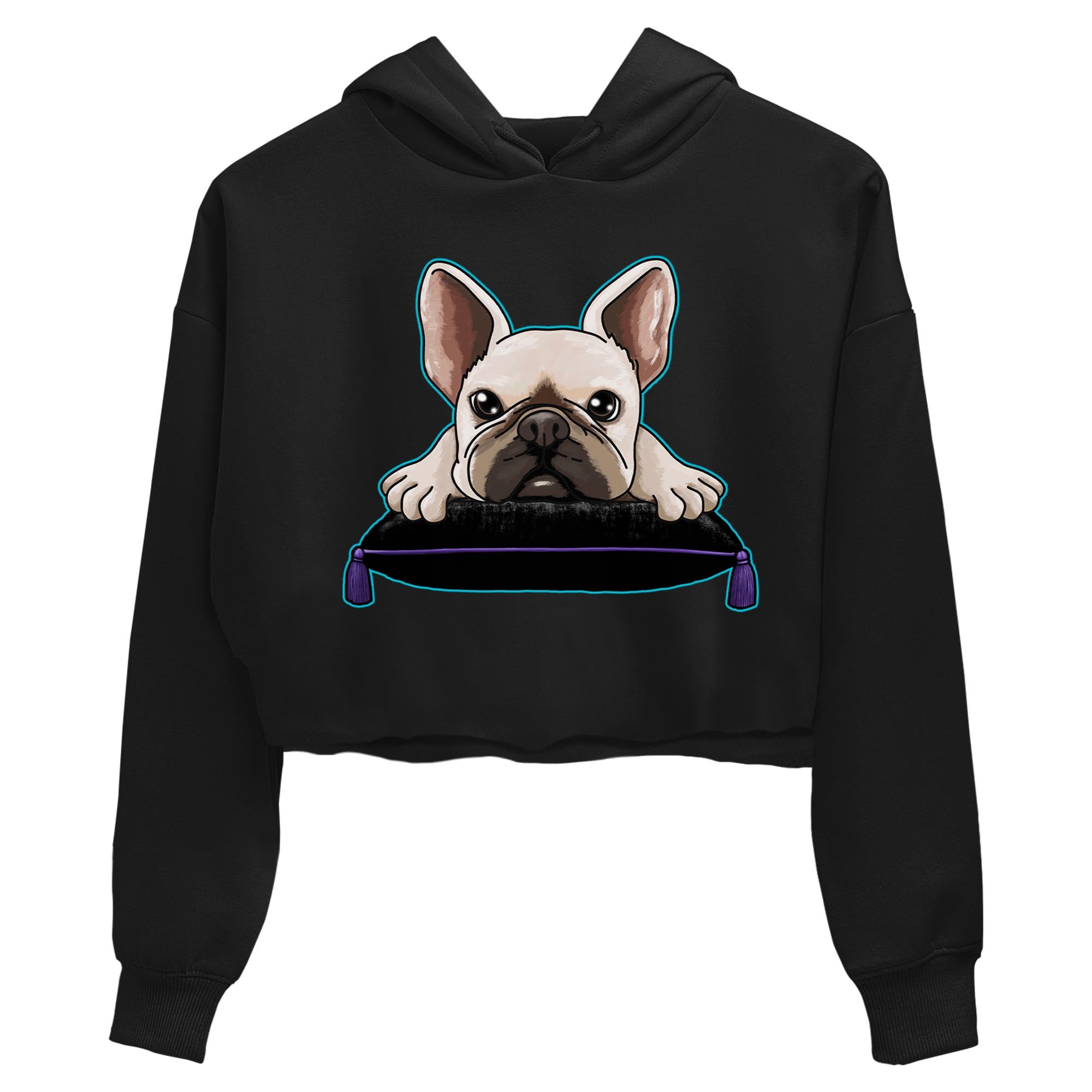 AJ6 Aqua shirt to match jordans French Bulldog sneaker release tees Air Jordan 6 Aqua Drip Gear Zone Black 2 Crop T-Shirt