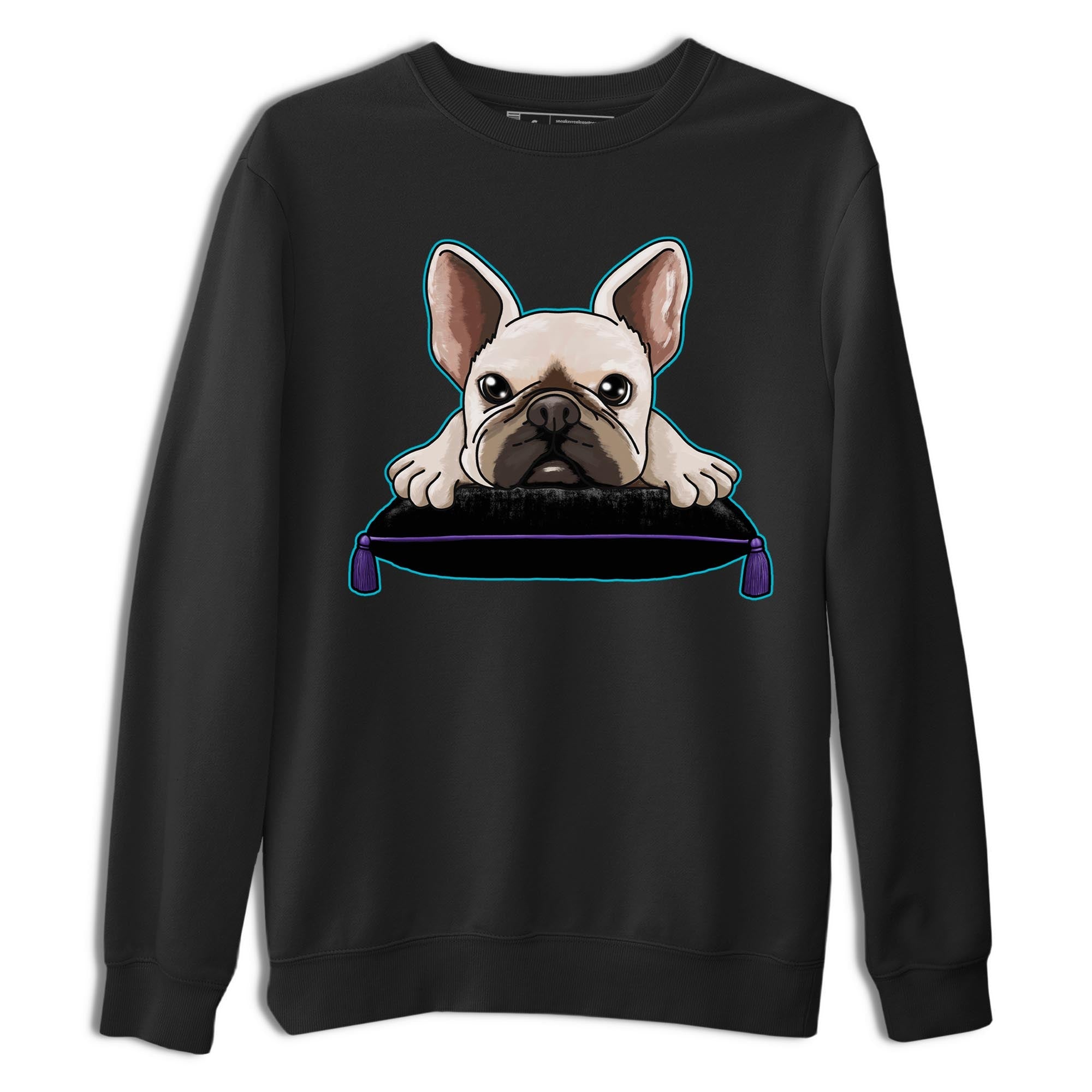 AJ6 Aqua shirt to match jordans French Bulldog sneaker release tees Air Jordan 6 Aqua Drip Gear Zone Unisex Streetwear Clothing Black 2 T-Shirt
