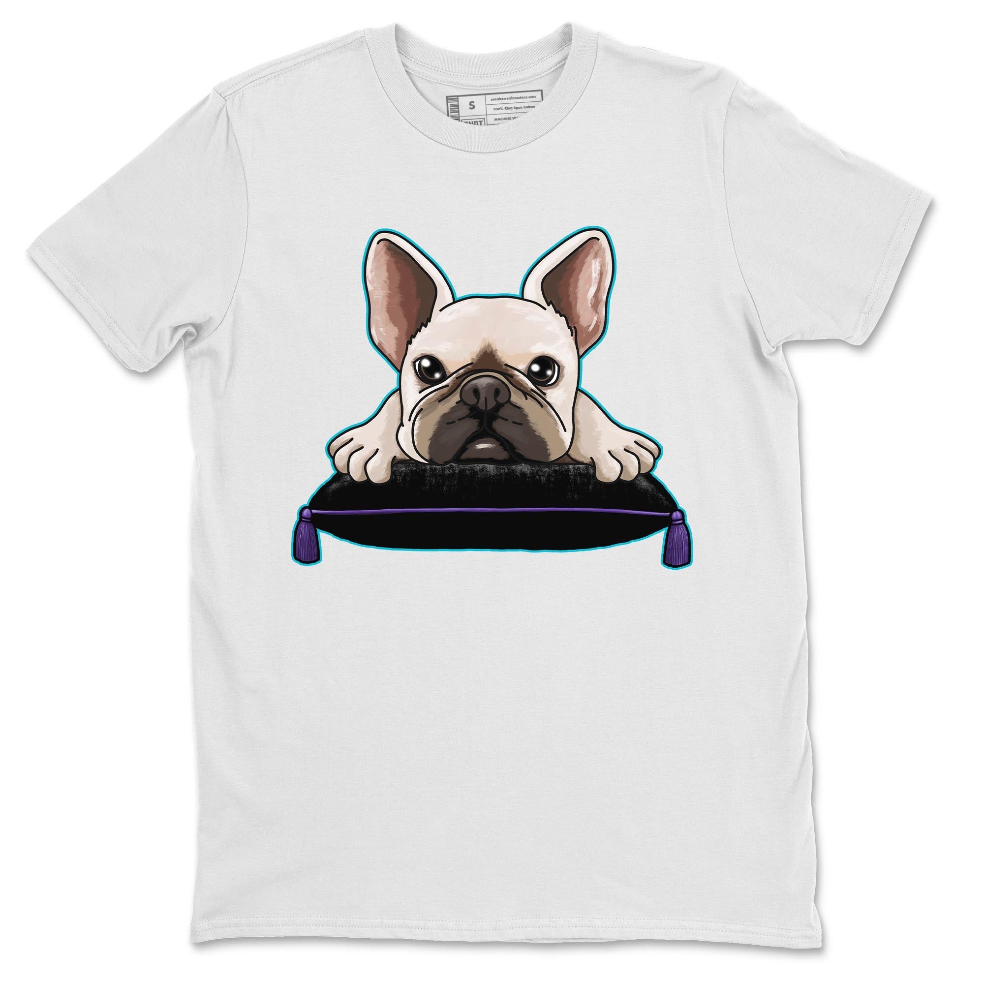AJ6 Aqua shirt to match jordans French Bulldog sneaker release tees Air Jordan 6 Aqua Drip Gear Zone Unisex Streetwear Clothing White 2 T-Shirt