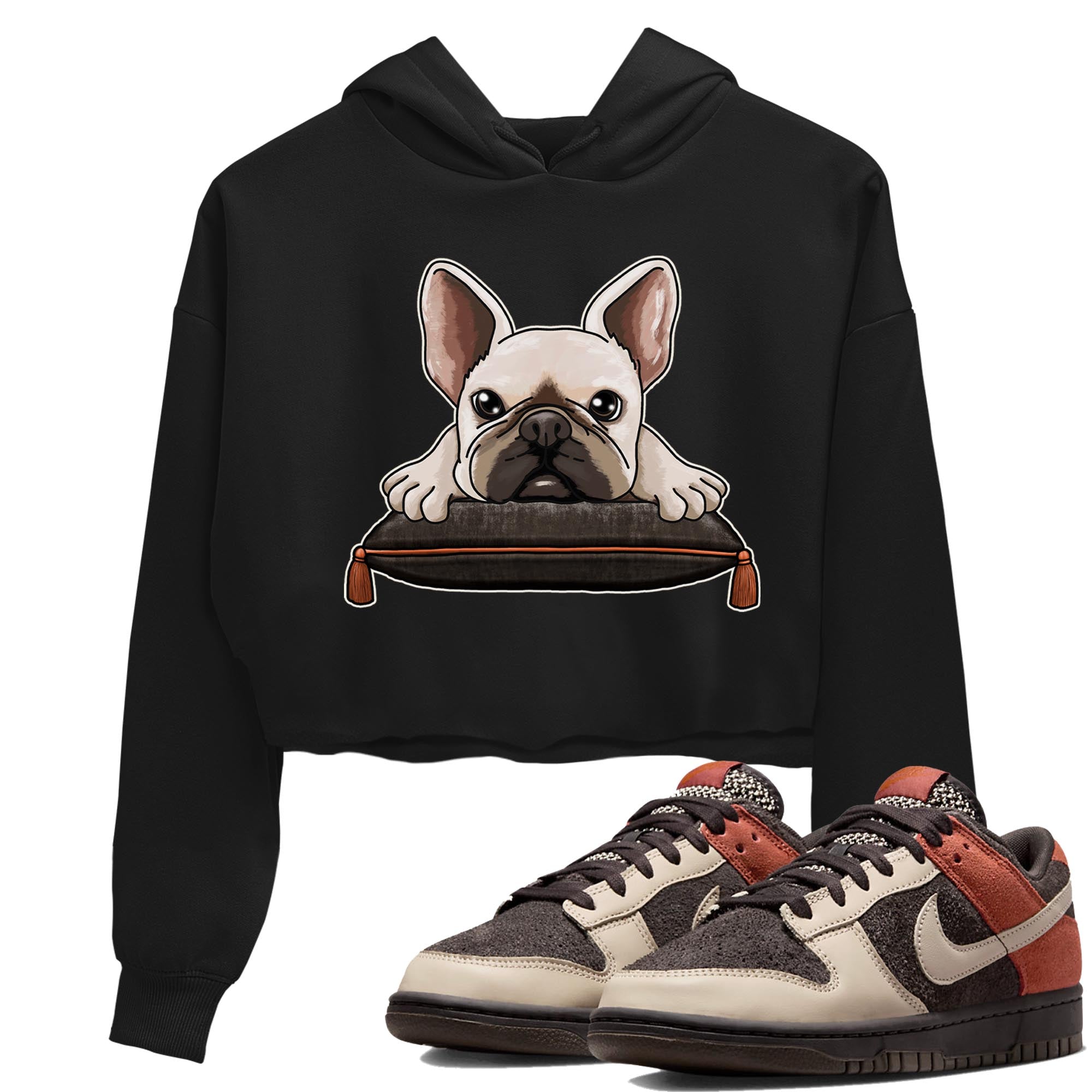 Nike Low Dunk Red Panda shirt to match jordans French Bulldog sneaker tees Nike Dunk Red Panda Drip Gear Zone Black 1 Crop T-Shirt