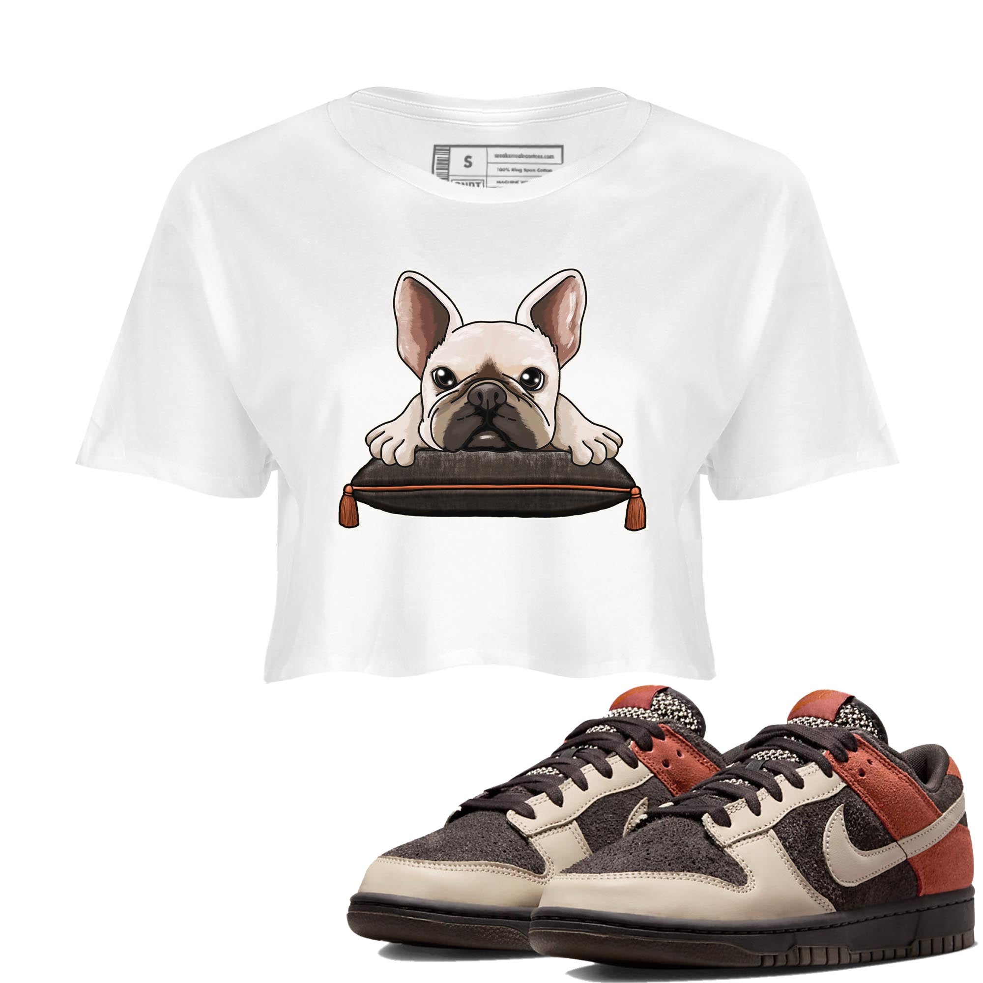 Nike Low Dunk Red Panda shirt to match jordans French Bulldog sneaker tees Nike Dunk Red Panda Drip Gear Zone White 1 Crop T-Shirt