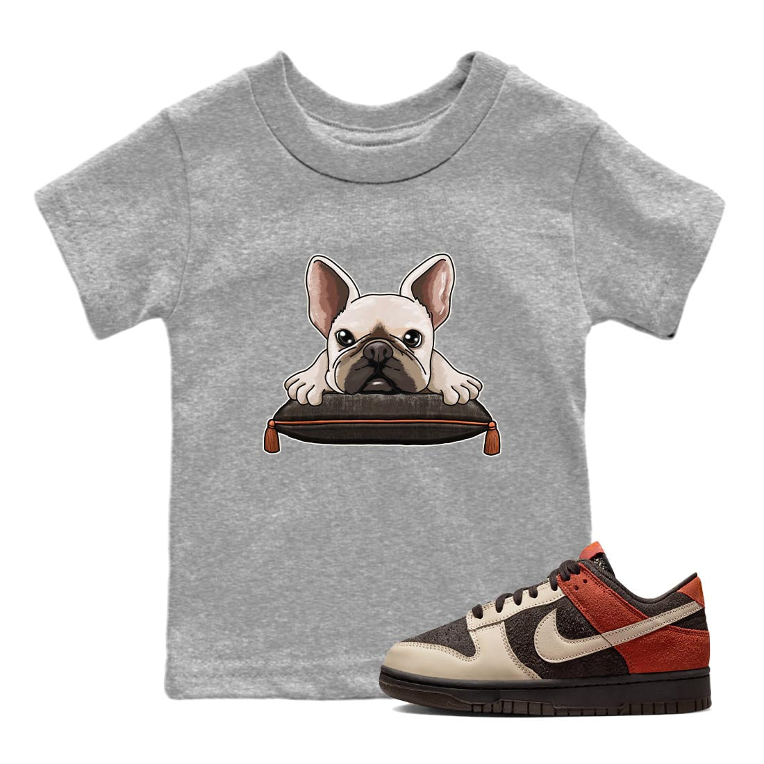 Nike Low Dunk Red Panda shirt to match jordans French Bulldog sneaker tees Nike Dunk Red Panda Drip Gear Zone Baby Toddler Heather Grey 1 T-Shirt