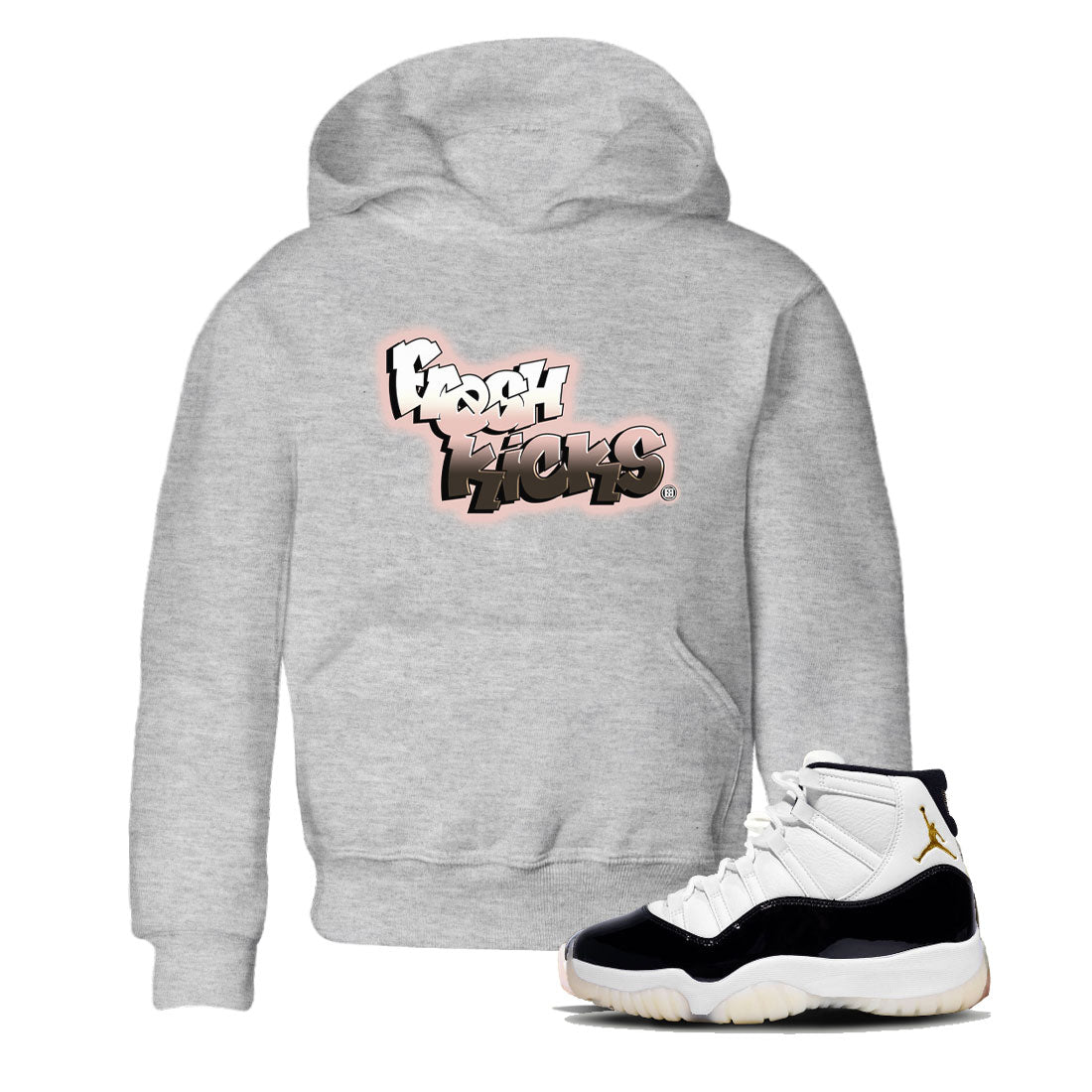 11s Neapolitan sneaker shirt to match jordans Fresh Kicks sneaker tees Air Jordan 11 Neapolitan Drip Gear Zone Sneaker Matching Clothing Brand Baby Toddler Heather Grey 1 T-Shirt