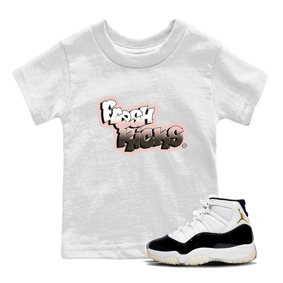 11s Neapolitan sneaker shirt to match jordans Fresh Kicks sneaker tees Air Jordan 11 Neapolitan Drip Gear Zone Sneaker Matching Clothing Brand Baby Toddler White 1 T-Shirt