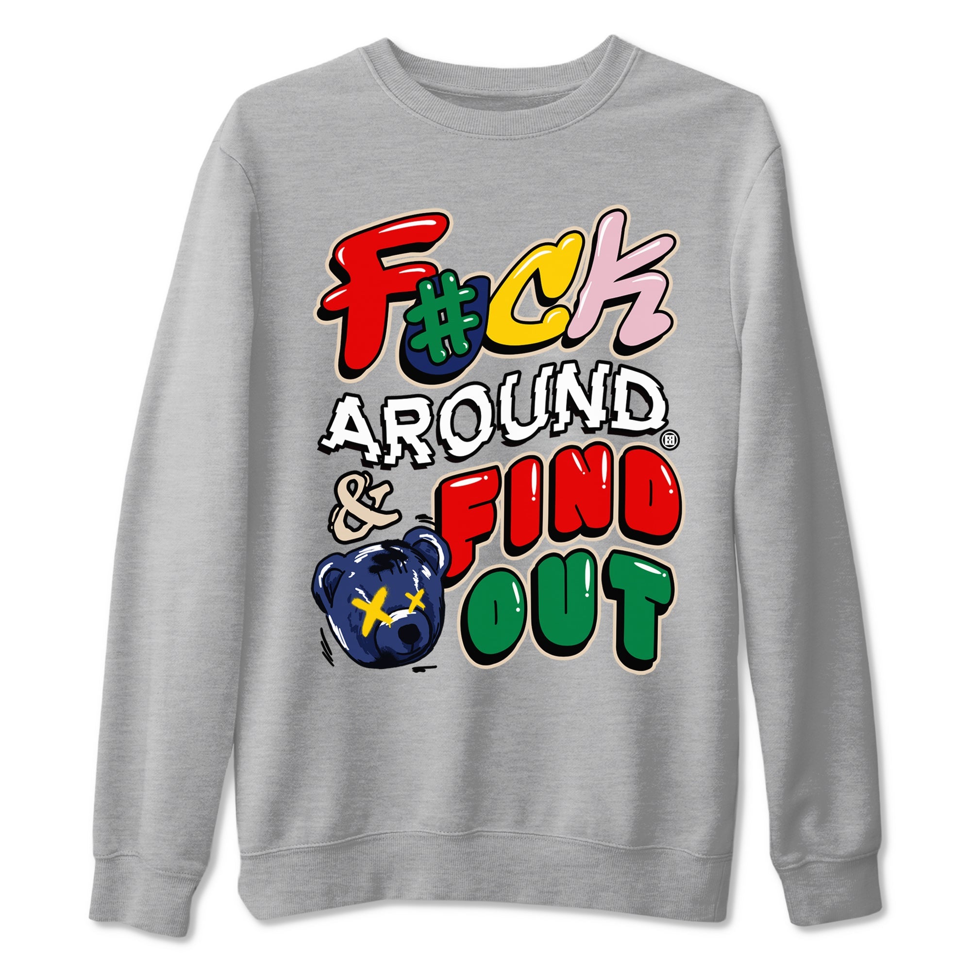 AF 3 Nigo shirtsto match jordans Fuck Around And Find Out sneaker match tees Air Force 3 Low x Nigo Blue Void and Tour Yellow match shoes to clothes Drip Gear Zone unisex cotton Heather Grey 2 shirts