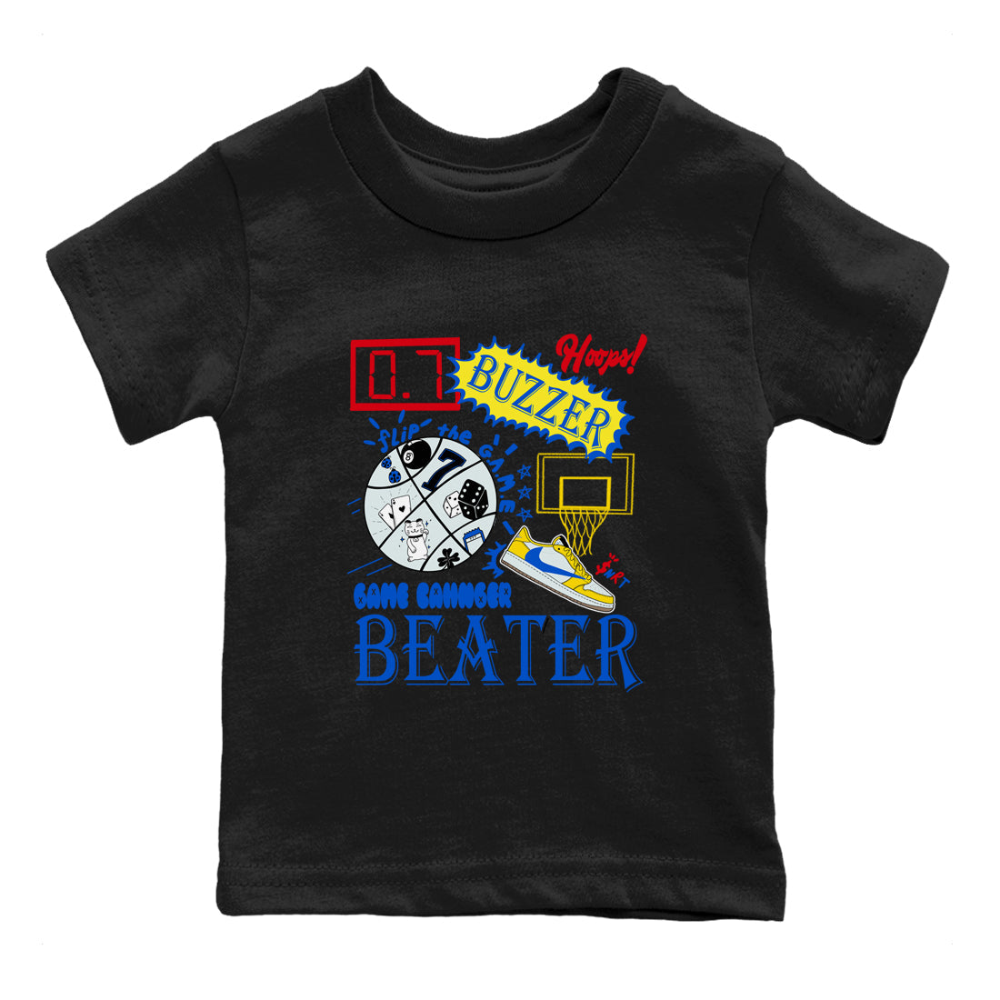 1s Travis Scott Canary shirt to match jordans Game Changer sneaker tees Air Jordan 1 Travis Scott Canary Drip Gear Zone baby toddler Black 2 cotton Shirt