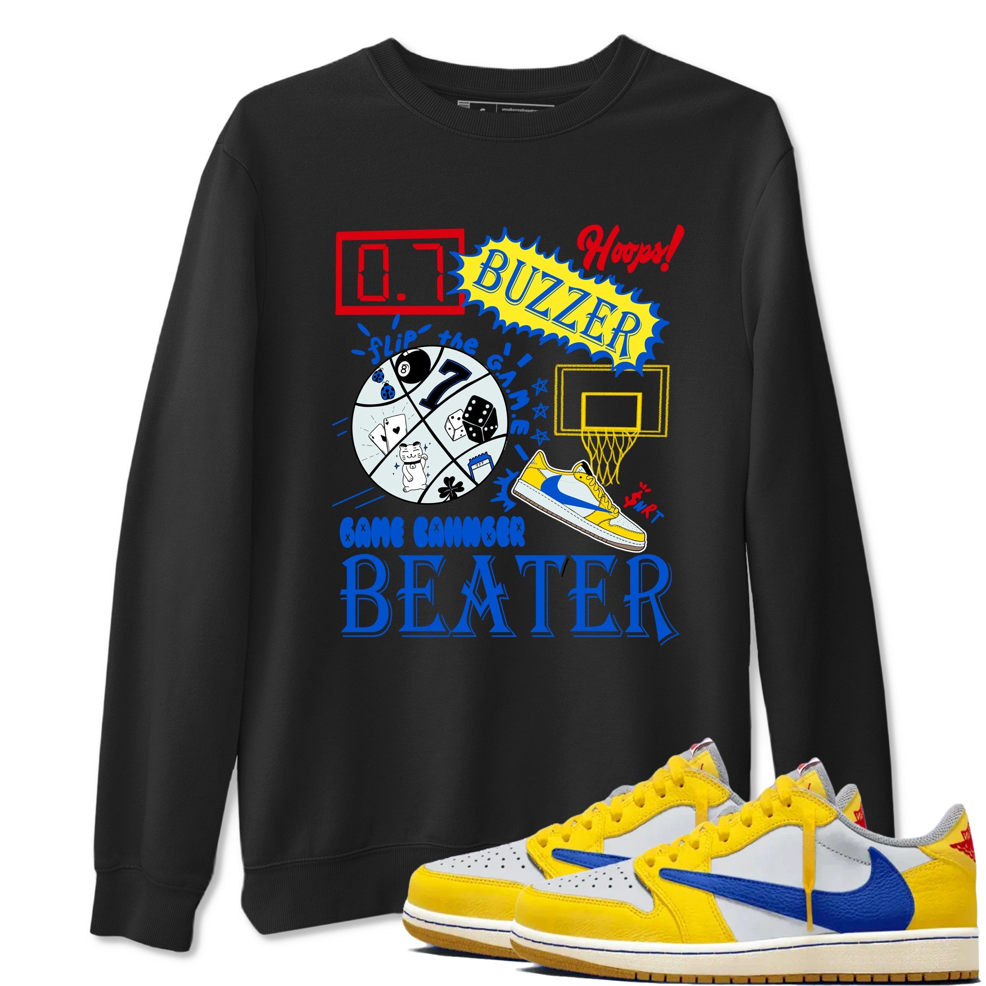 1s Travis Scott Canary shirt to match jordans Game Changer sneaker tees Air Jordan 1 Travis Scott Canary Drip Gear Zone unisex cotton Black 1 crew neck shirt