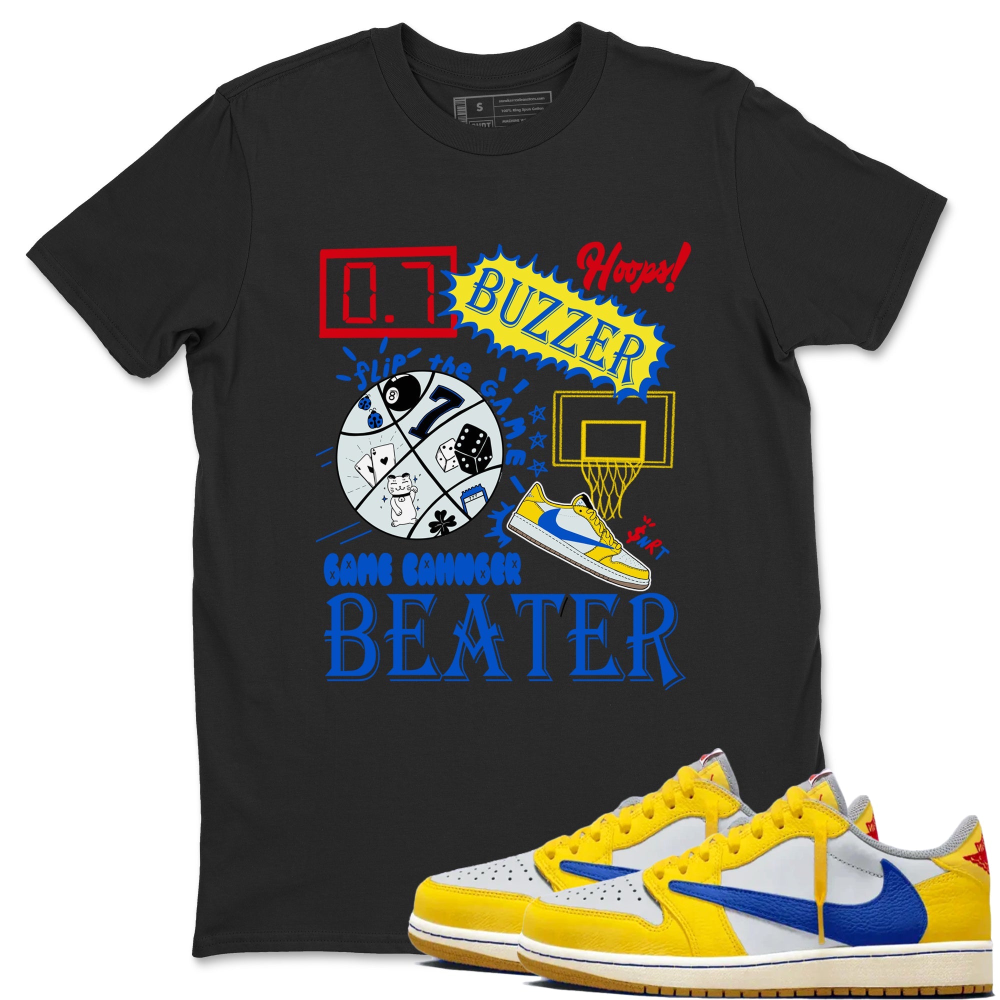 1s Travis Scott Canary shirt to match jordans Game Changer sneaker tees Air Jordan 1 Travis Scott Canary Drip Gear Zone unisex cotton Black 1 crew neck shirt