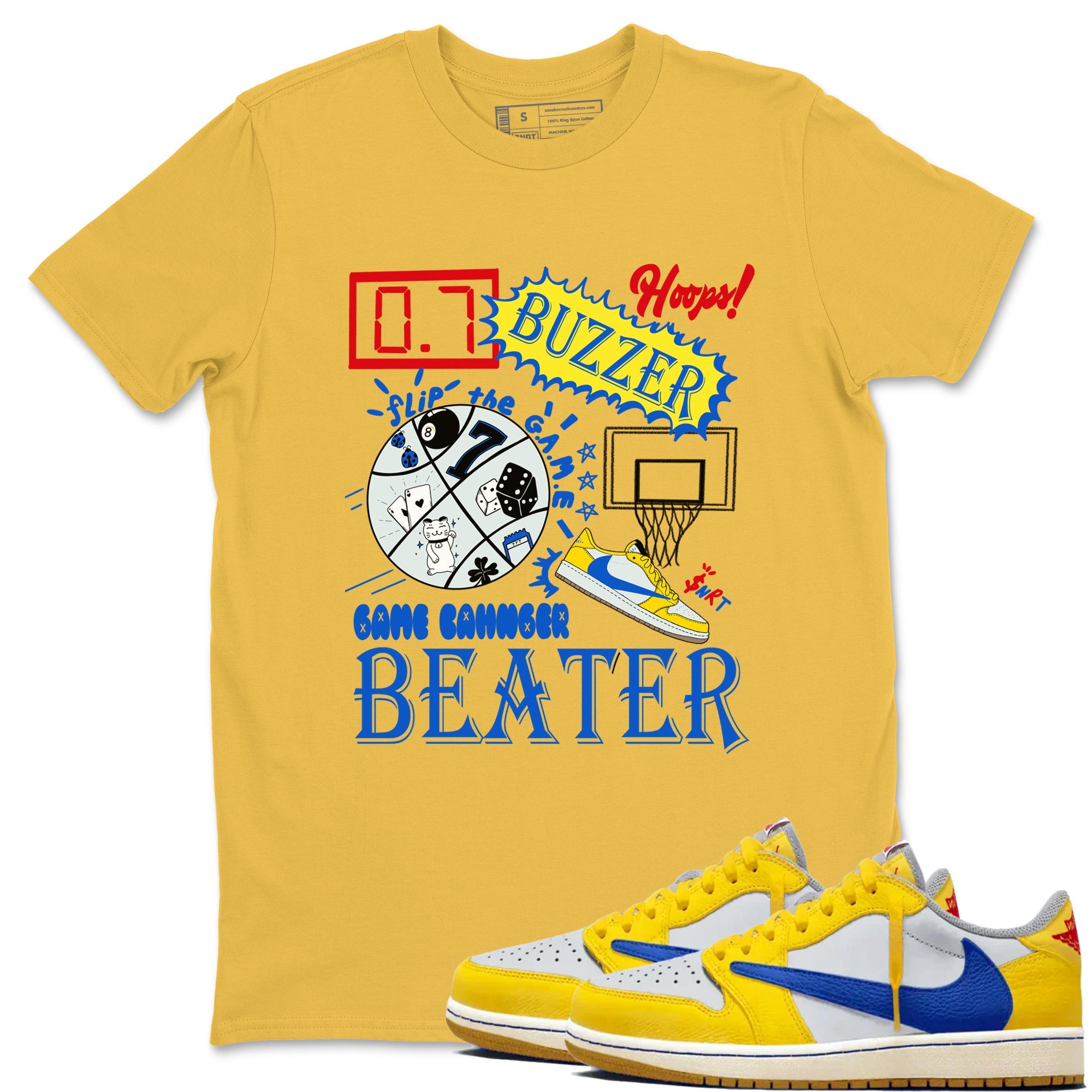 1s Travis Scott Canary shirt to match jordans Game Changer sneaker tees Air Jordan 1 Travis Scott Canary Drip Gear Zone unisex cotton Daisy 1 crew neck shirt