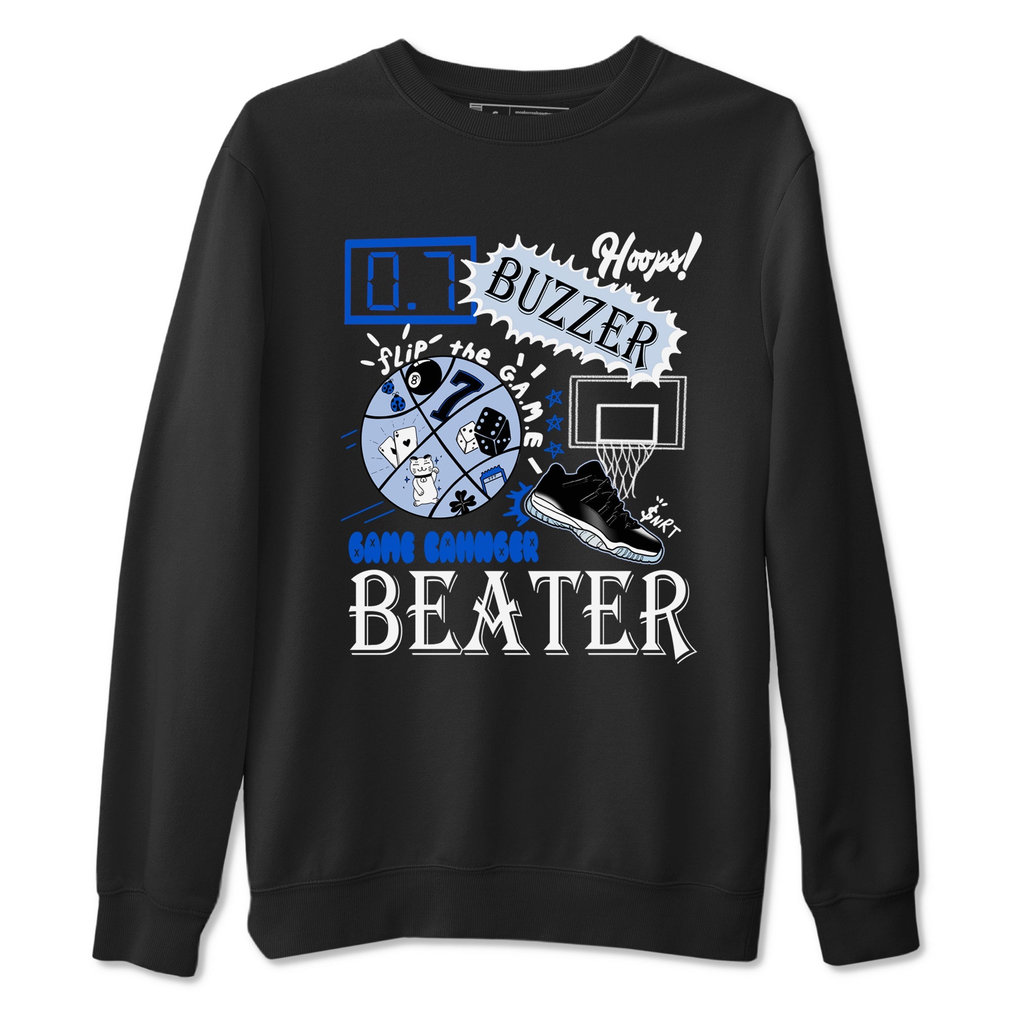 AJ11 Black and Varsity Royal shirt to match jordans Game Changer sneaker tees Air Jordan 11 Black and Varsity Royal Drip Gear Zone unisex cotton Black 2 crew neck shirt
