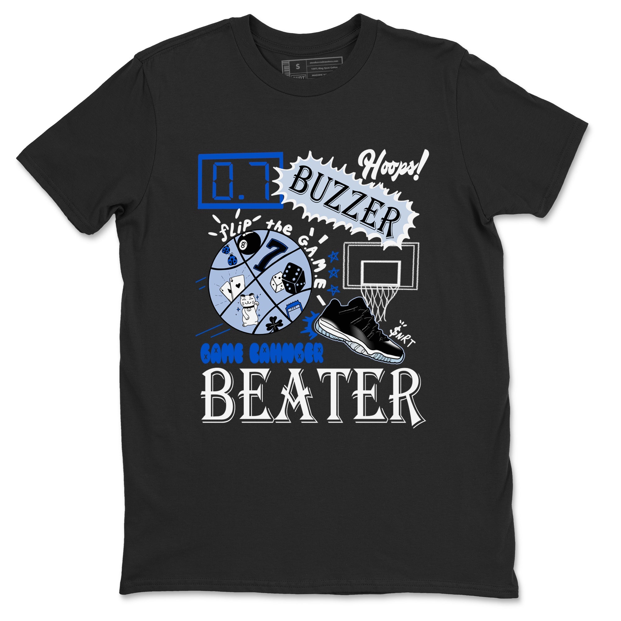 AJ11 Black and Varsity Royal shirt to match jordans Game Changer sneaker tees Air Jordan 11 Black and Varsity Royal Drip Gear Zone unisex cotton Black 2 crew neck shirt