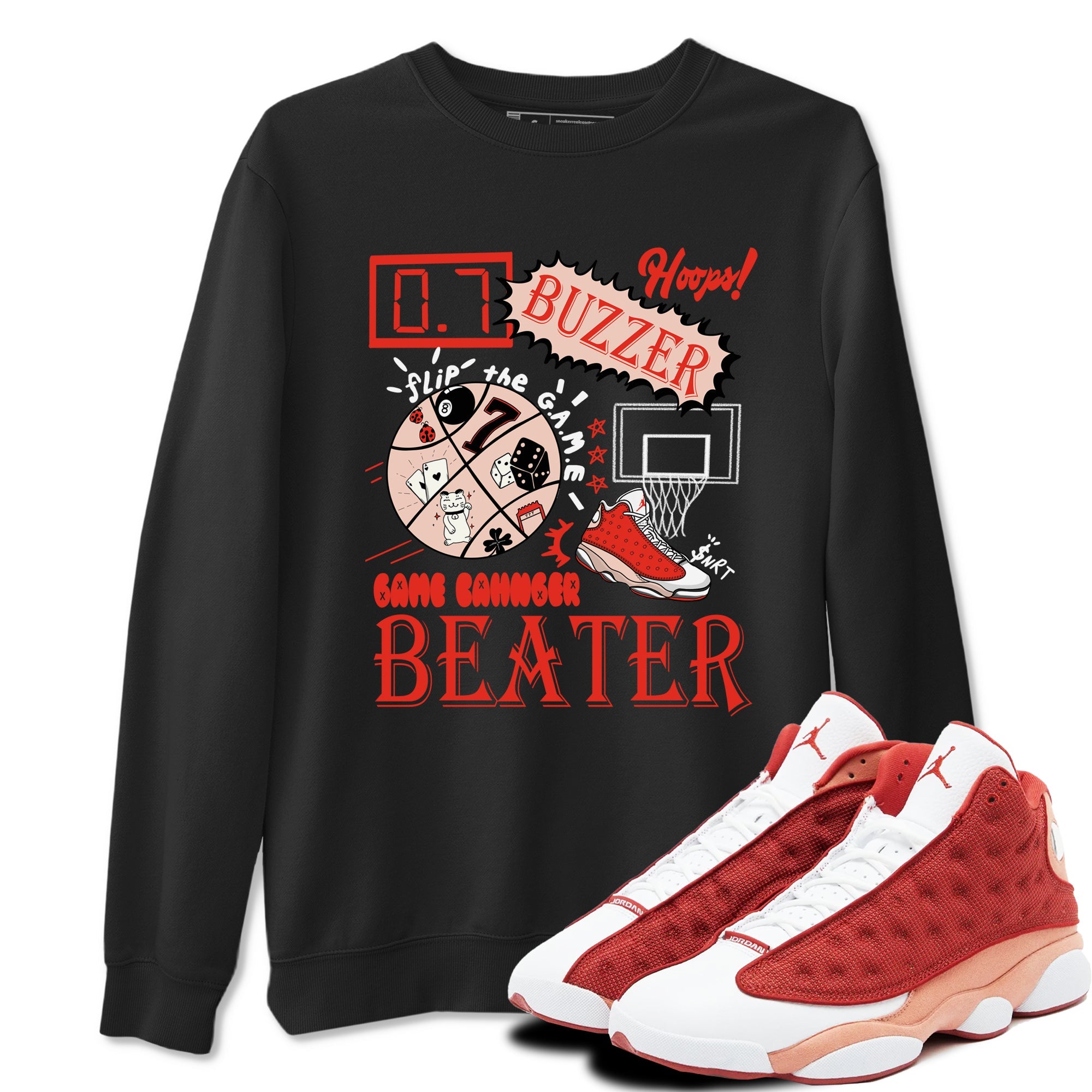 AJ13 Dune Red shirts to match jordans Game Changer sneaker match tees Air Jordan 13 Dune Red Drip Gear Zone streetwear brand Black 1 unisex cotton tee
