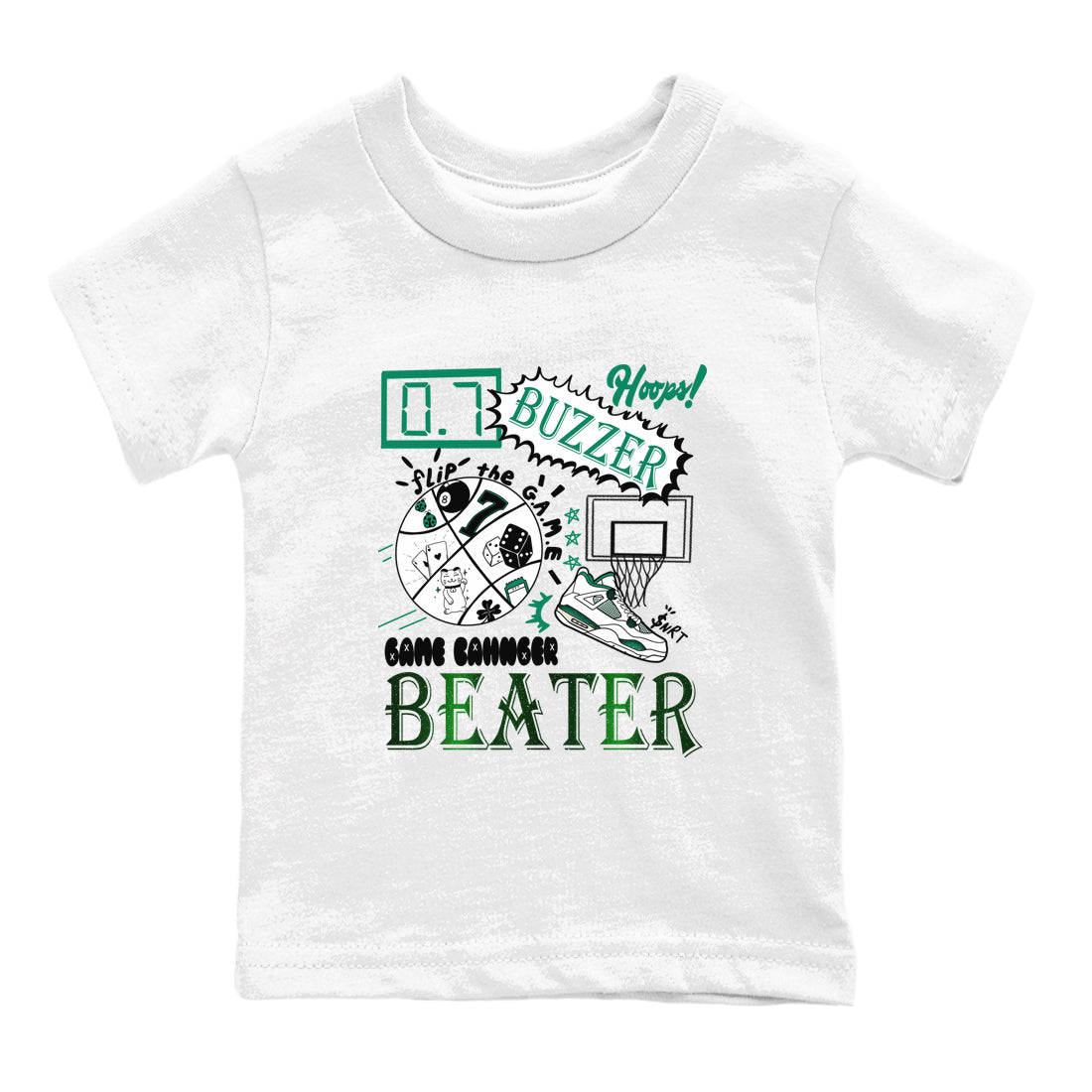 4s Oxidized Green shirts to match jordans Game Changer sneaker match tees Air Jordan 4 Oxidized Green Drip Gear Zone streetwear brand Baby and Youth White 2 cotton tee