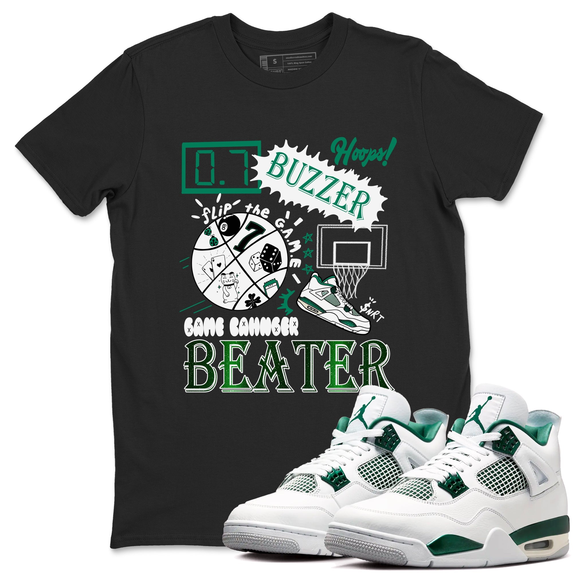 4s Oxidized Green shirts to match jordans Game Changer sneaker match tees Air Jordan 4 Oxidized Green Drip Gear Zone streetwear brand Black 1 unisex cotton tee