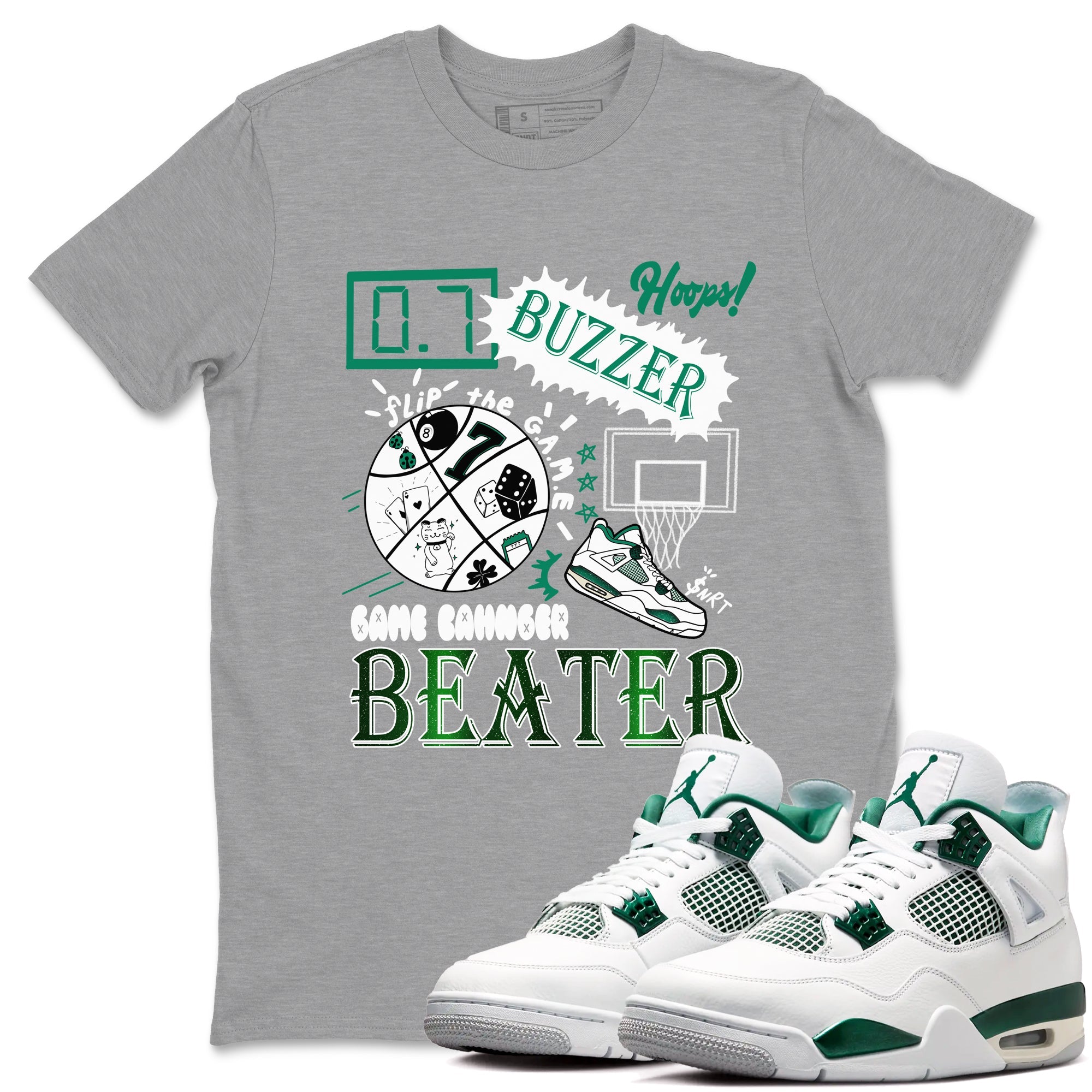 4s Oxidized Green shirts to match jordans Game Changer sneaker match tees Air Jordan 4 Oxidized Green Drip Gear Zone streetwear brand Heather Grey 1 unisex cotton tee
