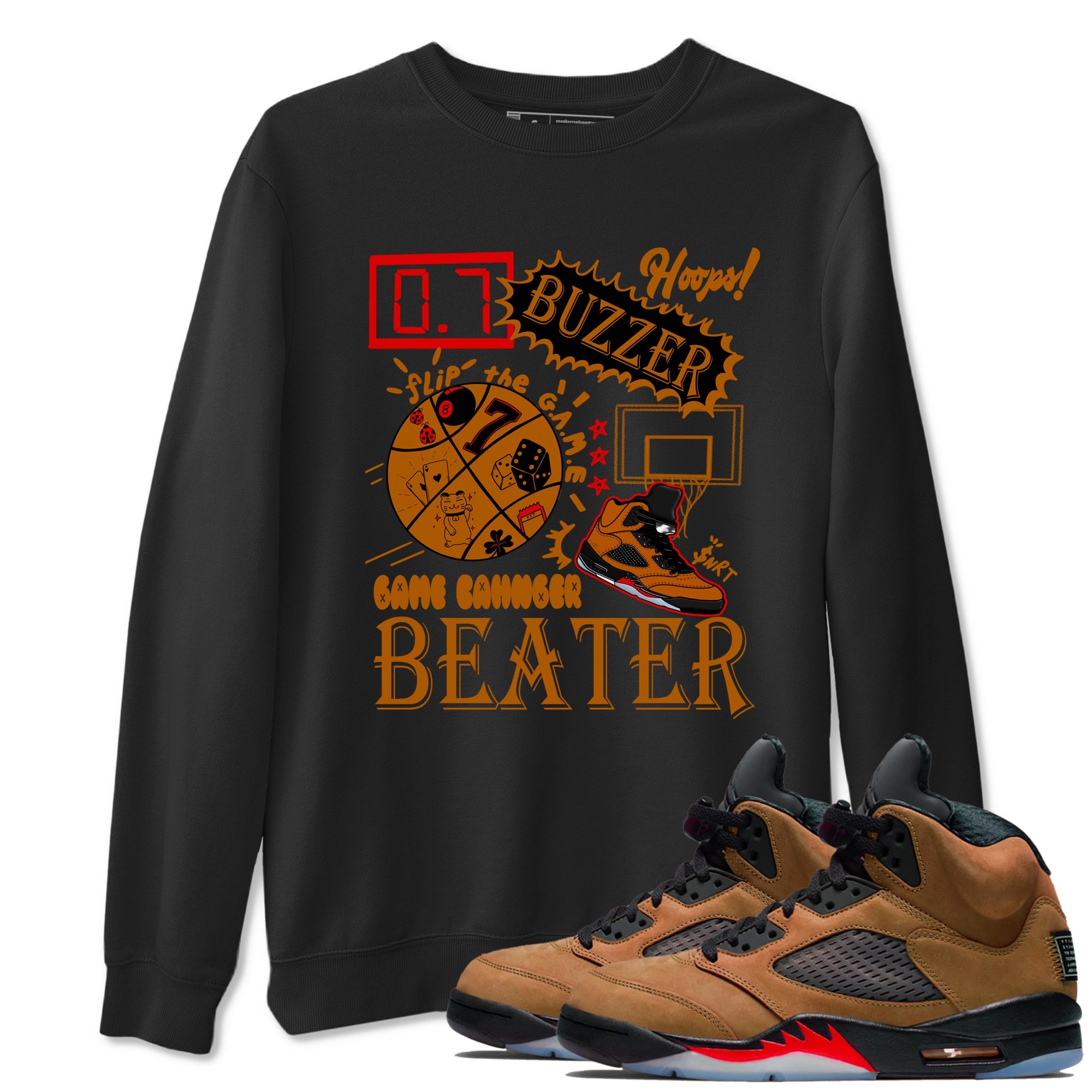 5s Archaeo Brown shirts to match jordans Game Changer sneaker match tees Air Jordan 5 Archaeo Brown match shoes to clothes Drip Gear Zone unisex cotton Black 1 shirts
