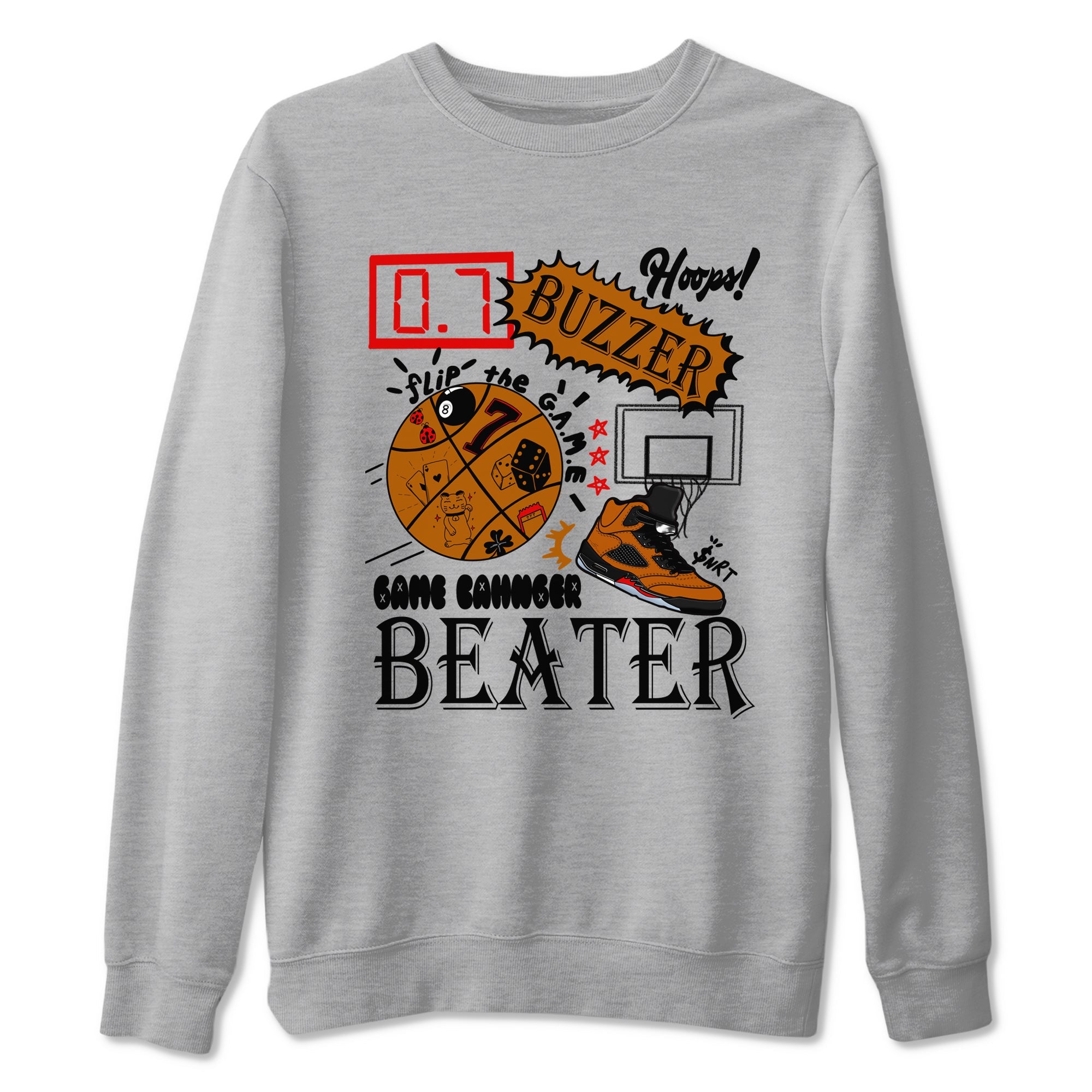 5s Archaeo Brown shirts to match jordans Game Changer sneaker match tees Air Jordan 5 Archaeo Brown match shoes to clothes Drip Gear Zone unisex cotton Heather Grey 2 shirts